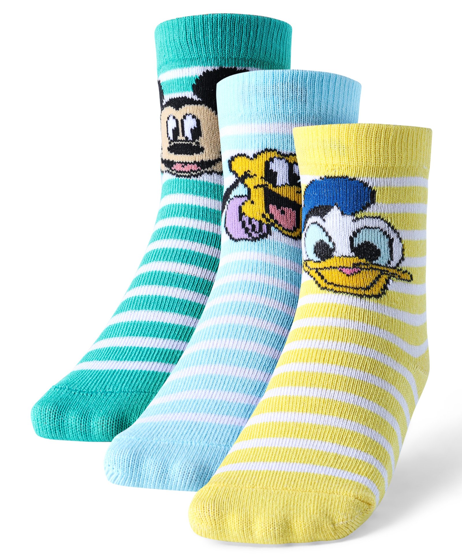 Cute Walk by Babyhug Disney Non Terry Ankle Length Anti-bacterial Socks Mickey Mouse Family Graphics Pack of 3 - Multicolour-image-16