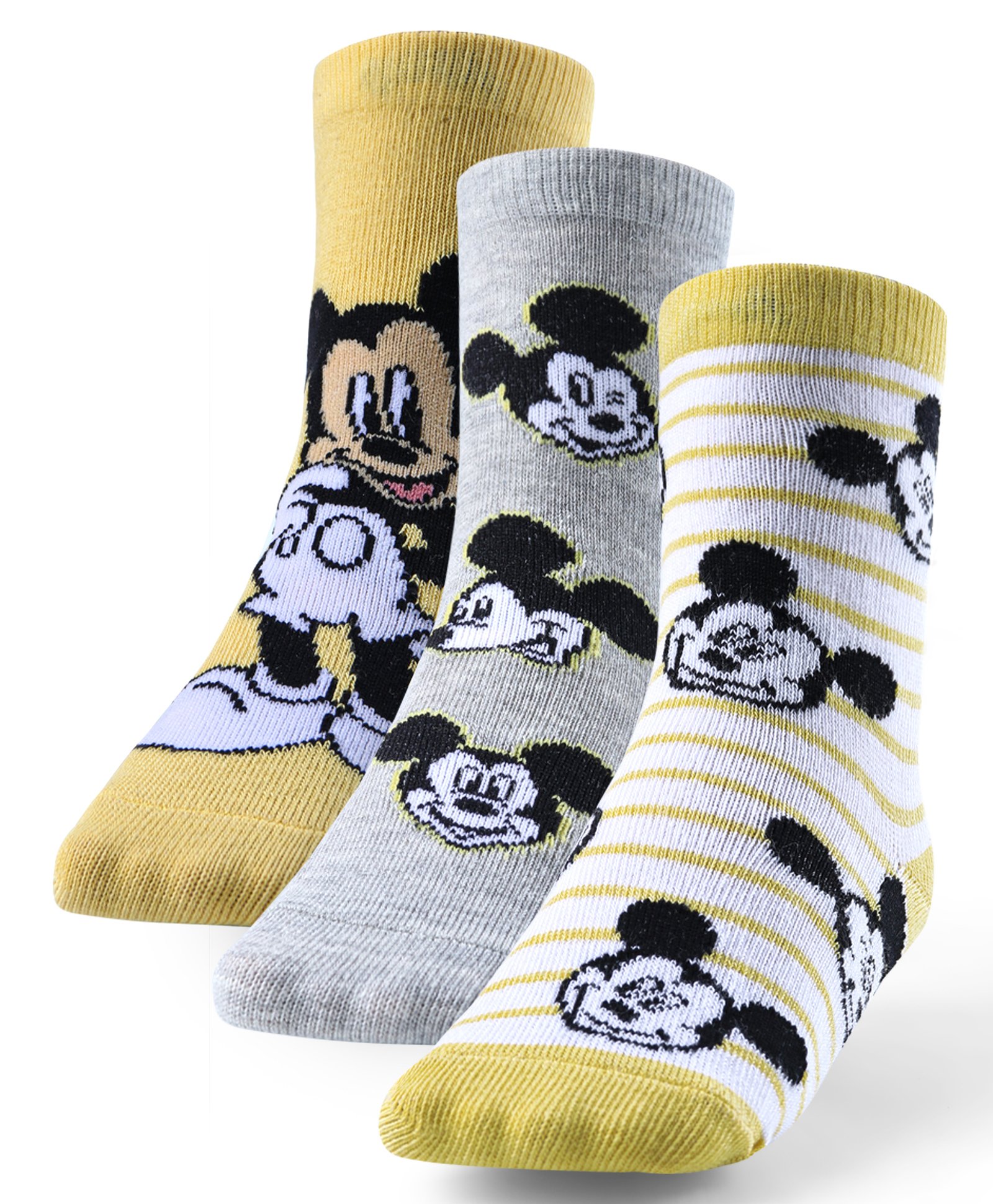 Cute Walk by Babyhug Non Terry Anti Bacterial Ankle Length Socks Mickey Mouse Family Design Pack of 3 - Multicolour-image-31