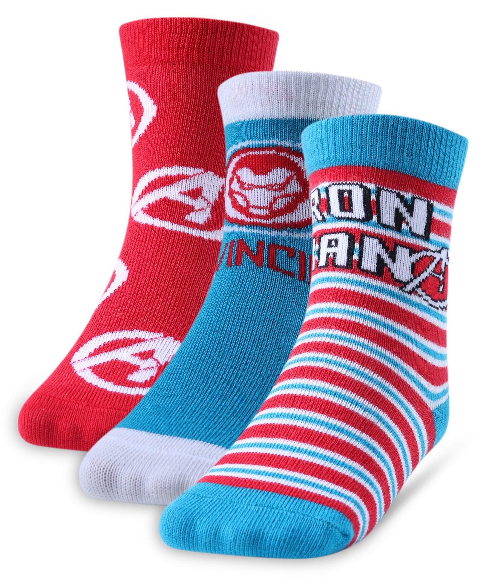 Cute Walk by Babyhug Non Terry Anti Bacterial Ankle Length Socks Marvel Avengers Graphics Pack of 3 - Multicolour-image-22