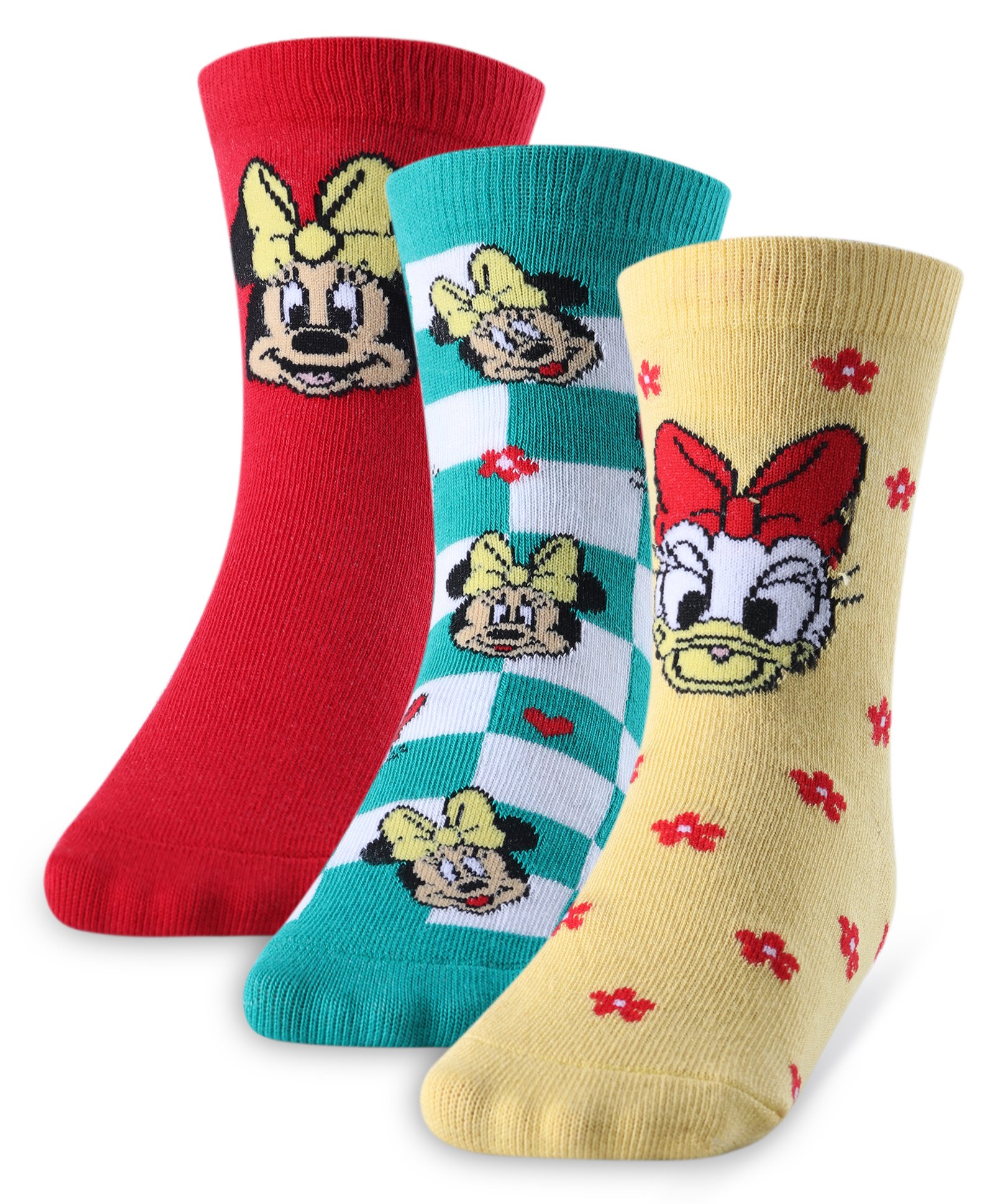 Cute Walk by Babyhug Disney   Cotton Blend Knit  Anti-Bacterial Ankle Length Socks Minnie Mouse Family Graphics Pack of 3 - Multicolour-picture-13