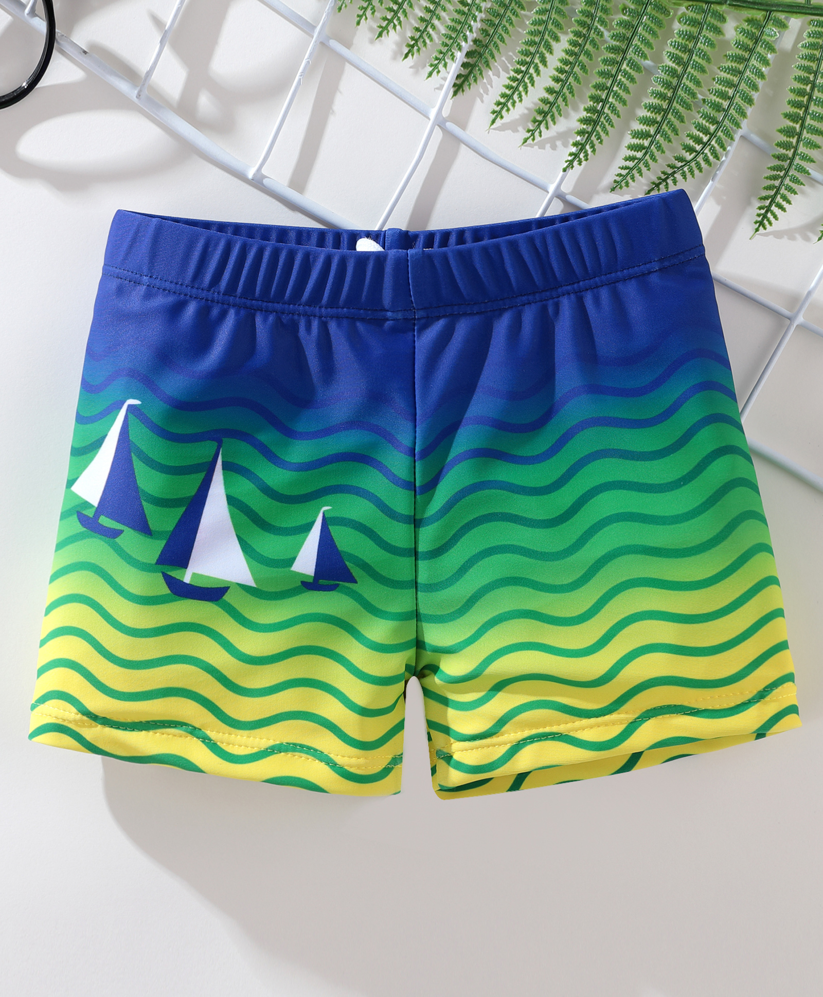 Kookie Kids Swimming Trunk with Boat Print - Multicolour-image-37