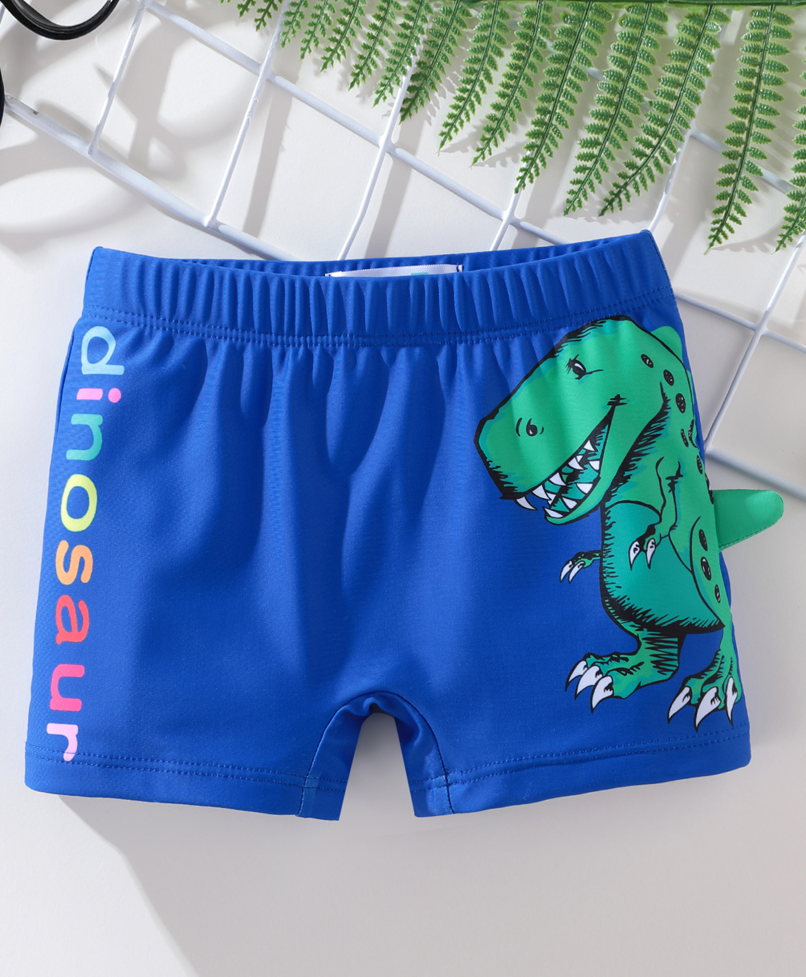 Kookie Kids Swimming Trunk with Dino & Text Print - Blue-image-36
