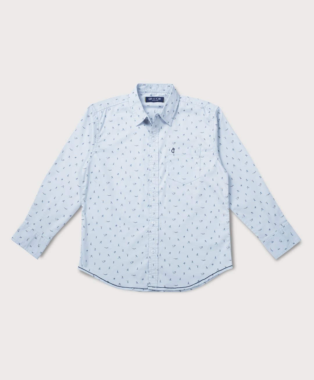 GINI & JONY Cotton Woven Full Sleeves Shirt with Players Print - Grey-picture-17