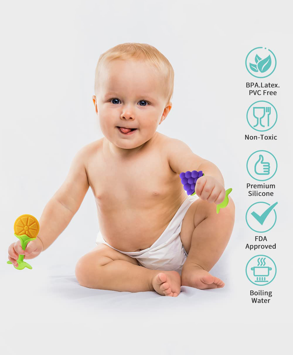 LuvLittle Baby Silicone Teether for Soothing Baby Teething Pack of 2 - Multicolour-picture-28