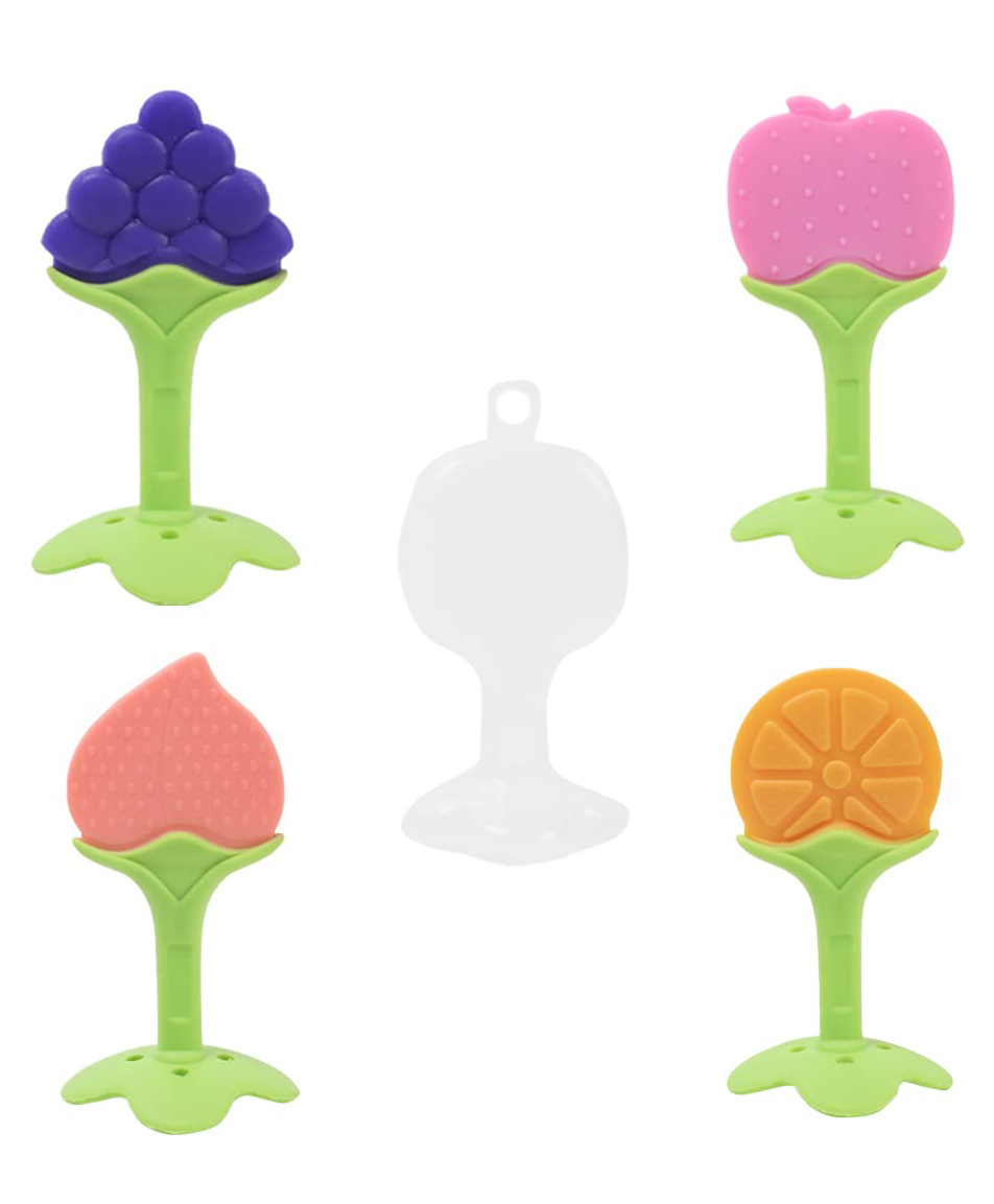 luvlittle Baby Teething Silicone BPA Free Natural Organic Freezer Safe Teethers for Newborn Infant, Soft & Textured - Babies Shower Gift (Pack of 4)- DESIGN MAY VARY-picture-16