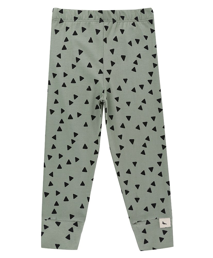 Turtledove London Cotton Knit Full Length Leggings with Triangle Print - Grey-picture-27