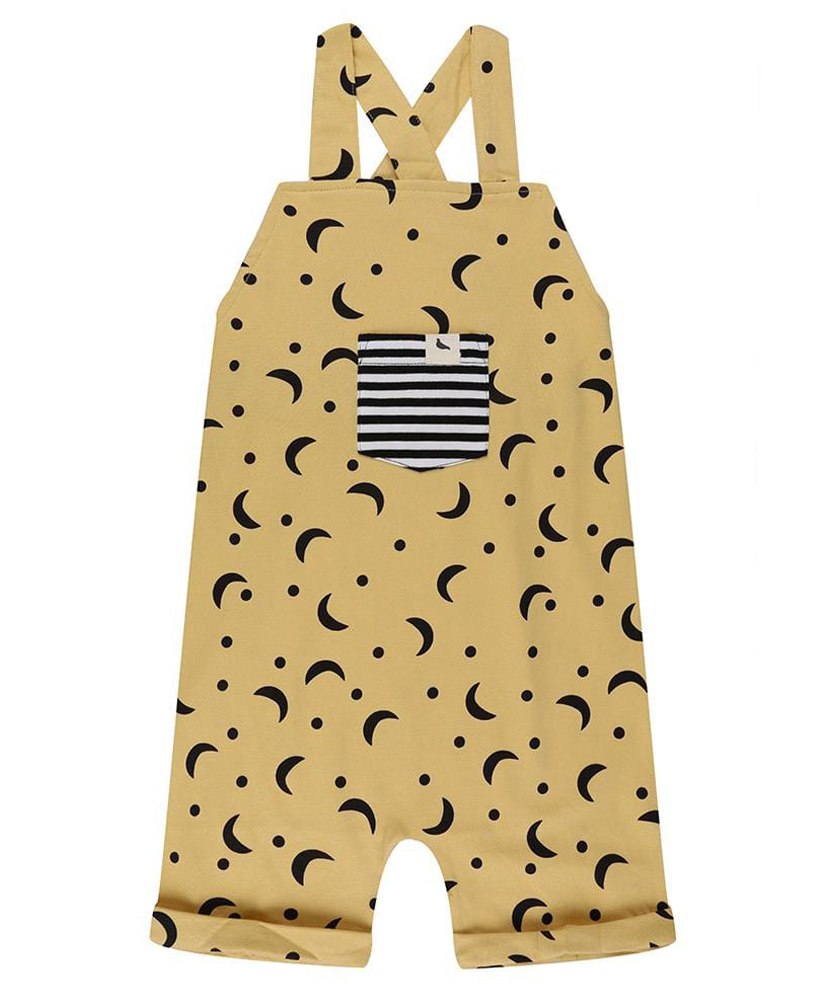 Turtledove London Cotton Knit Sleeveless Dungaree With Moon Print - Yellow-image-21