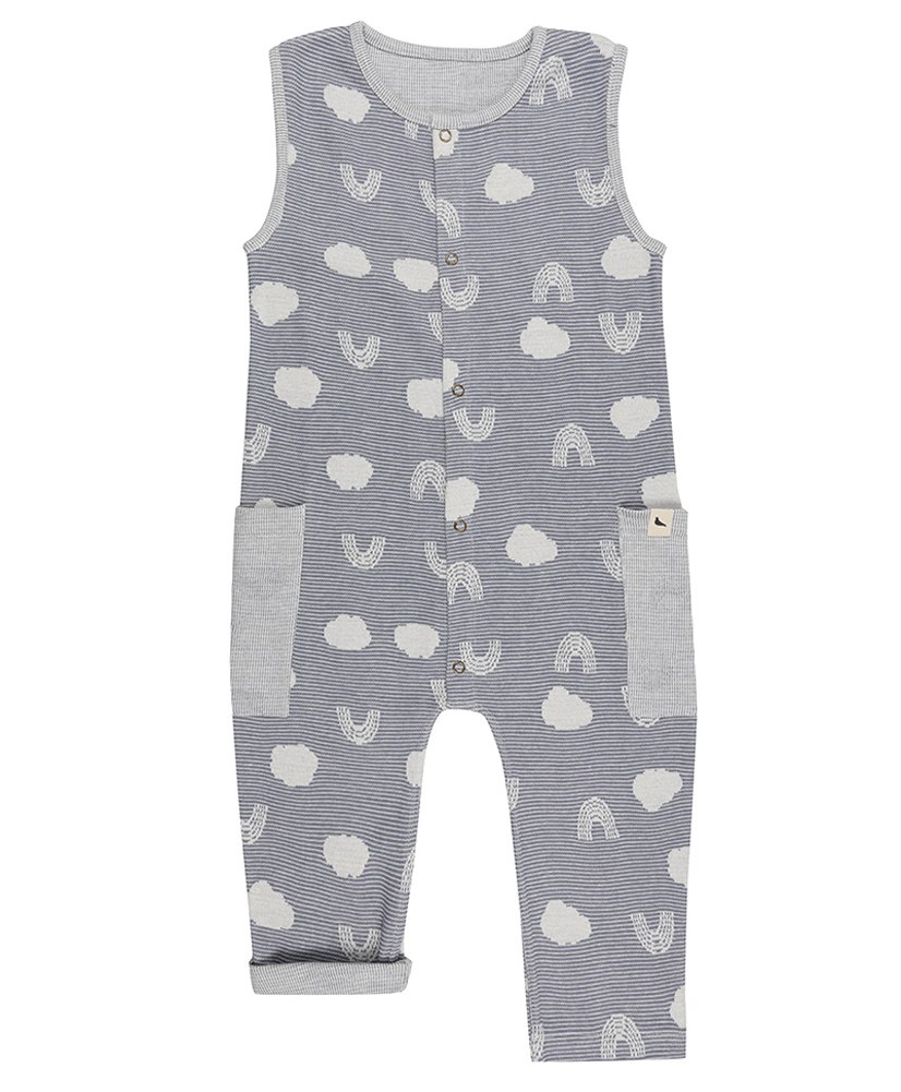 Turtledove London Cotton Knit Sleeveless Dungaree With Rainbow Print - Blue-image-41