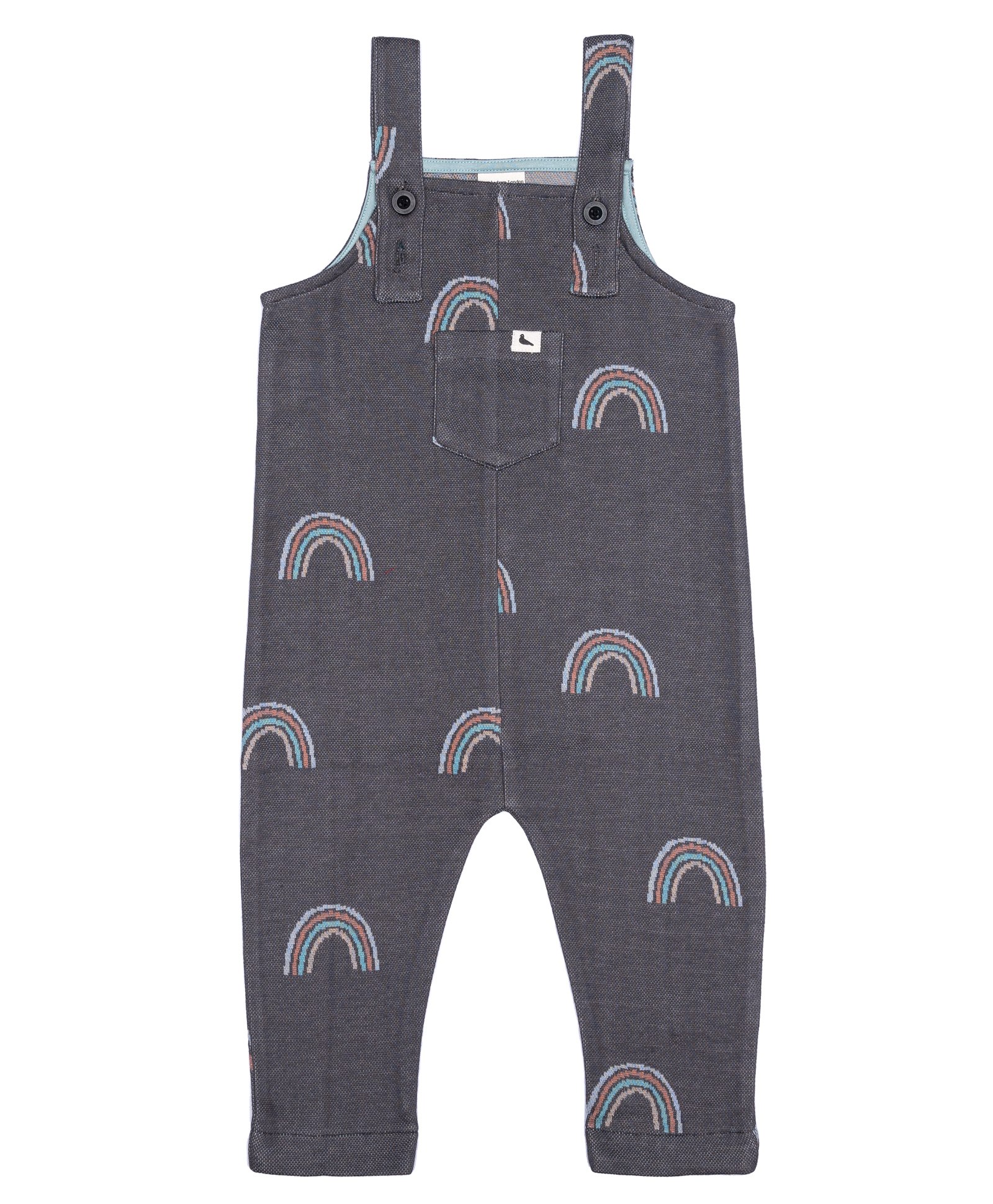 Turtledove London Cotton Knit Sleeveless Dungaree With Rainbow Print - Grey-image-48