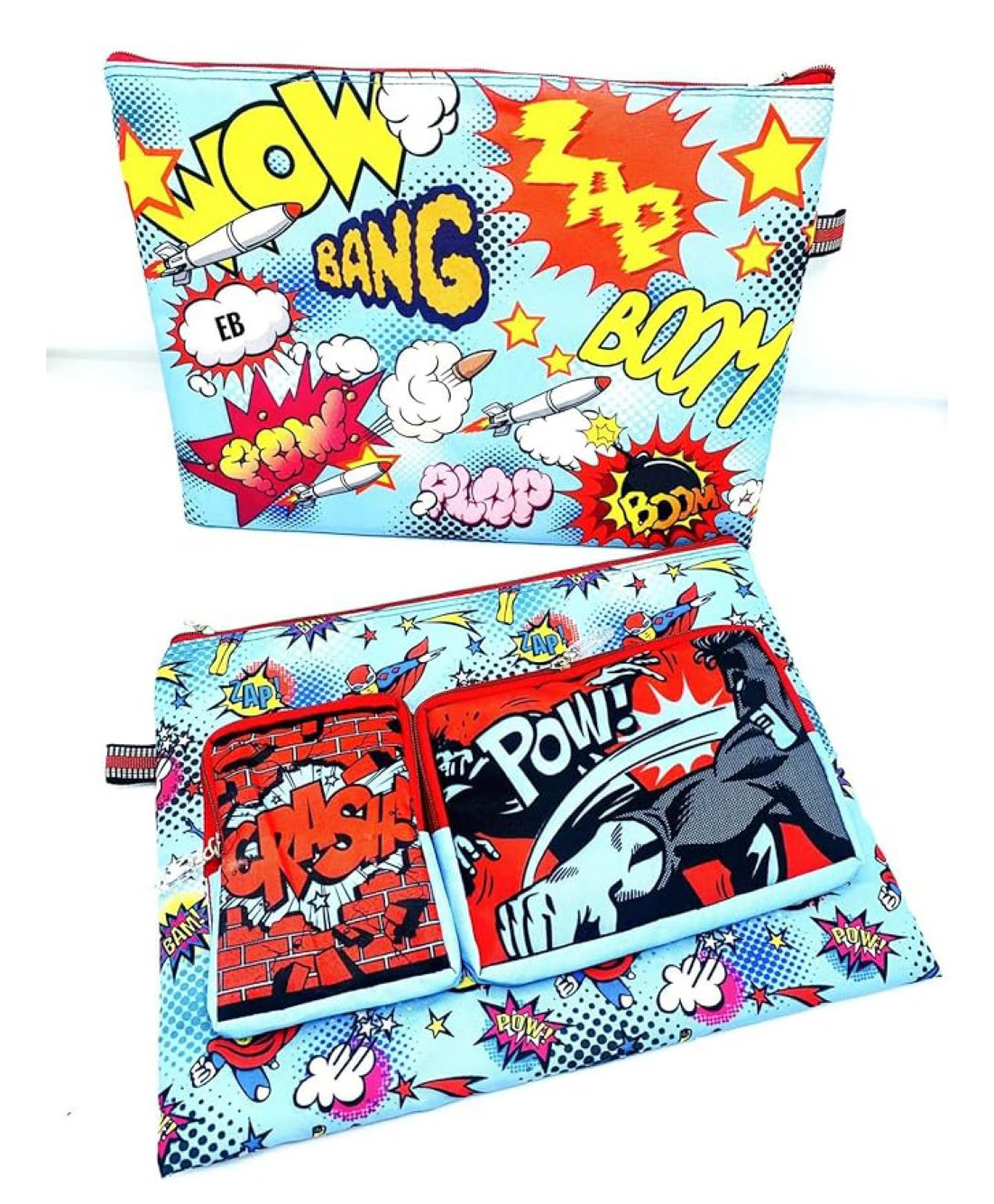Echo Boomers Comic Print Multi-Layer Large Capacity Bag for Kids, Keep Tablet/iPad Laptop, Documents Folder Pouch with Compartment for School Organizer (Pack of 1)-image-2