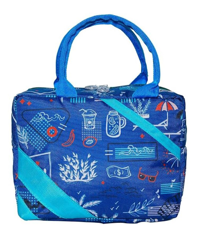 Echo Boomers Beach Print Insulated Tiffin Lunch Bags for Kids with Multi Zipper Pockets (Pack of 1)-image-17