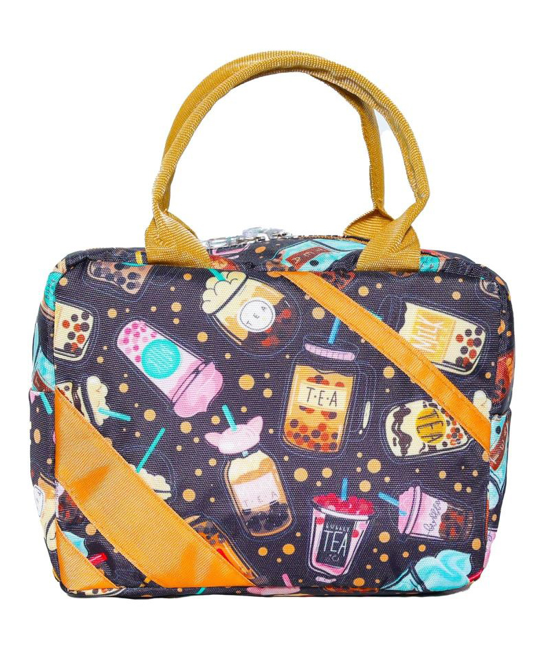 Echo Boomers Tea Print Insulated Tiffin Lunch Bags for Kids with Multi Zipper Pockets (Pack of 1)-image-46
