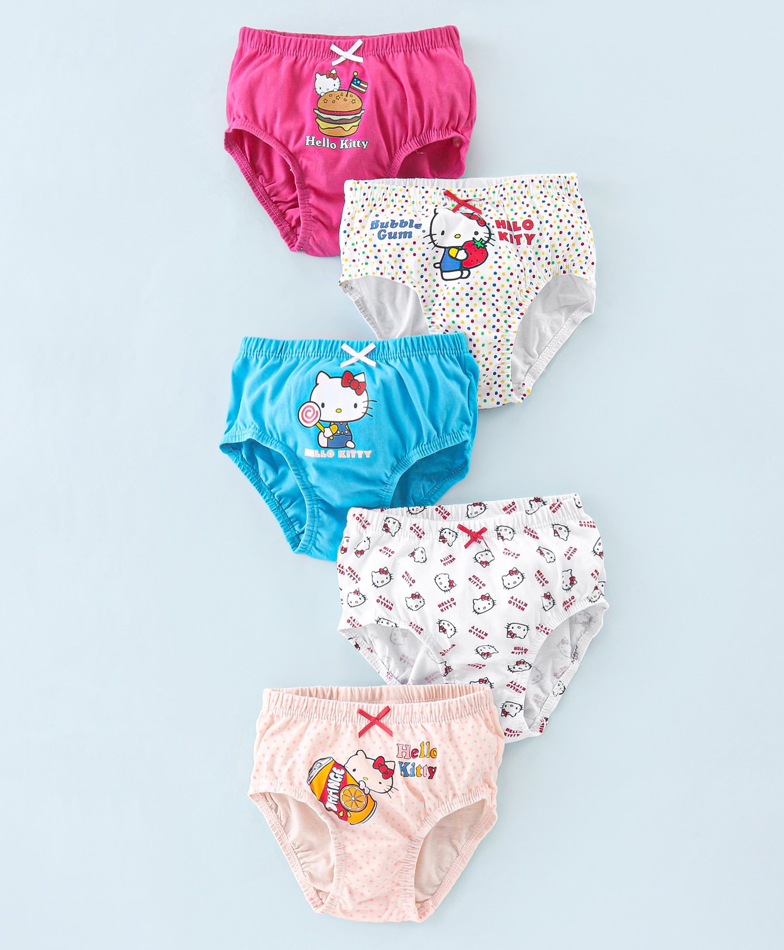 Bodycare Cotton Knit Panties Kitty Print Pack of 5 - Multicolour-image-31