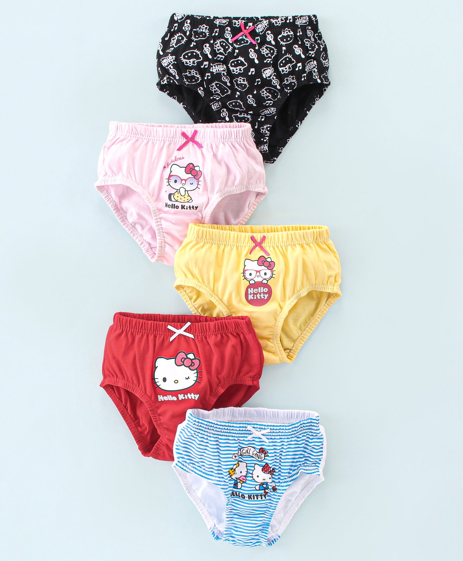 Bodycare Cotton Knit Panties Kitty Print Pack of 5 - Multicolour-image-32