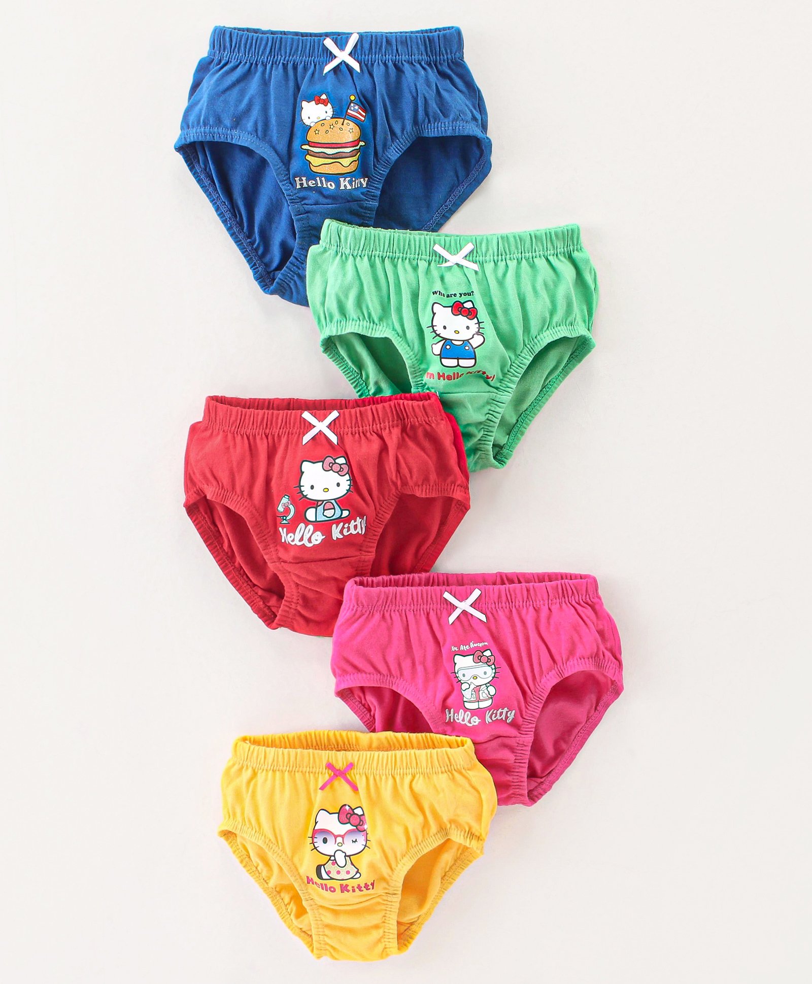 Bodycare Cotton Knit Panties Kitty Print Pack of 5 - Multicolour-picture-21