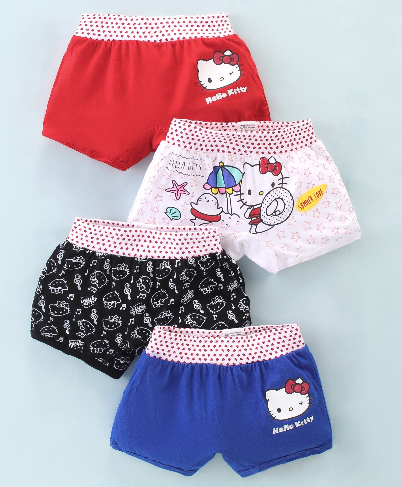 Bodycare Cotton Knit Mid Thigh  Shorts Hello Kitty Print Pack of 4 - Multicolor-picture-49