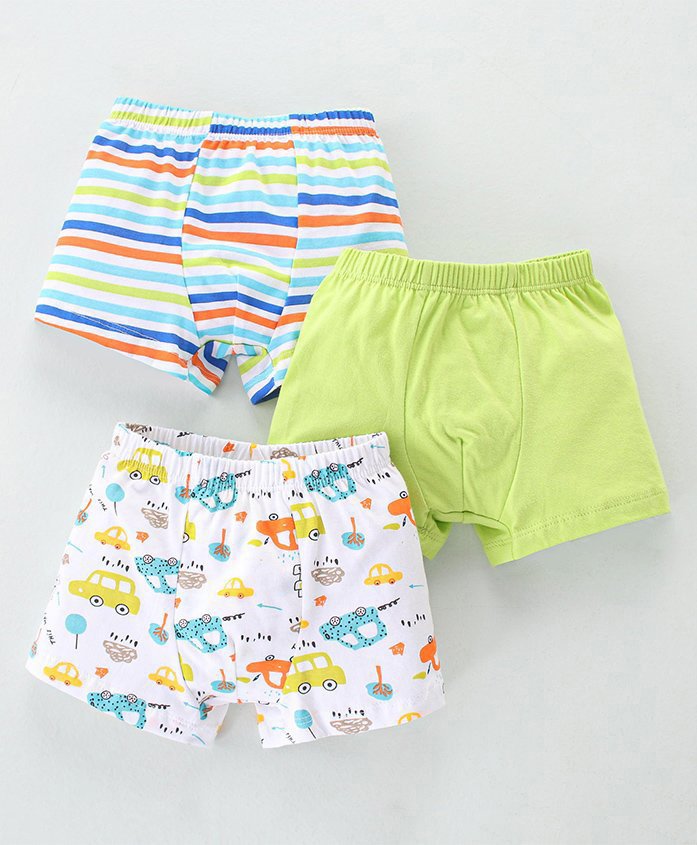 Babyhug 100% Cotton Antibacterial Briefs Floral Print Pack of 3 - Multicolor-image-22