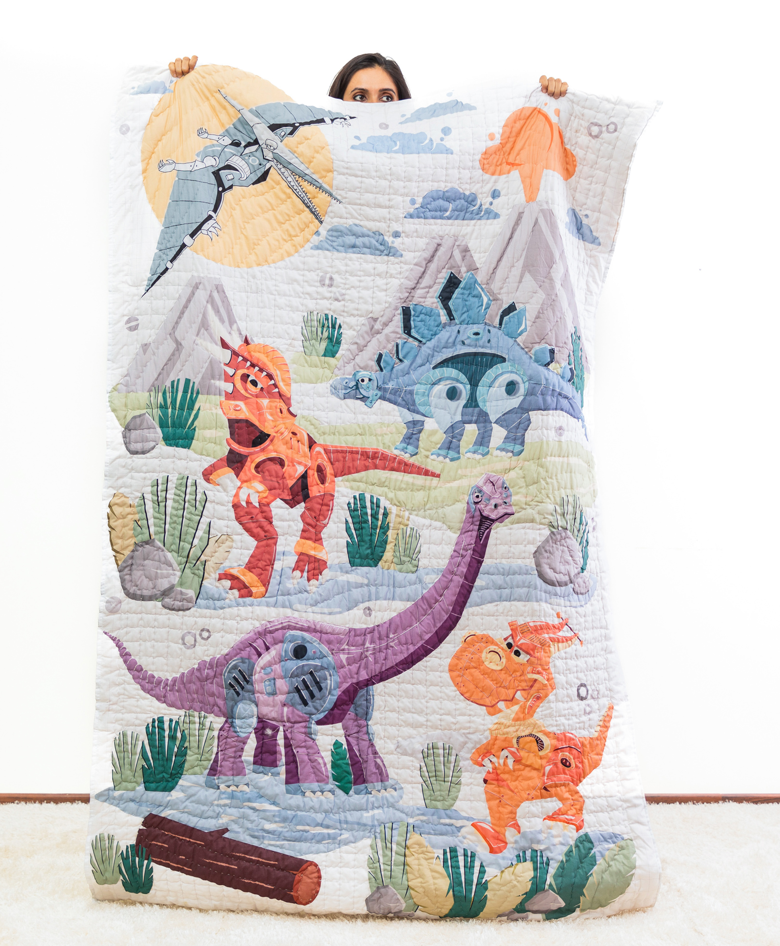 Zookeeper Dino Goes To School Quilt Multicolour-picture-22