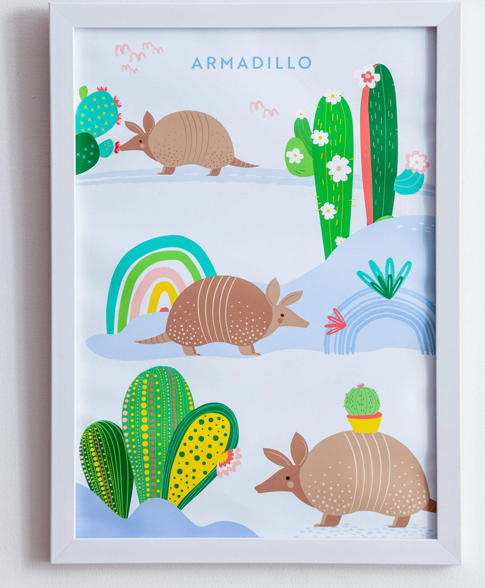 Zookeeper  A for Armadillo Wall Art - Print Only Multicolour-picture-10