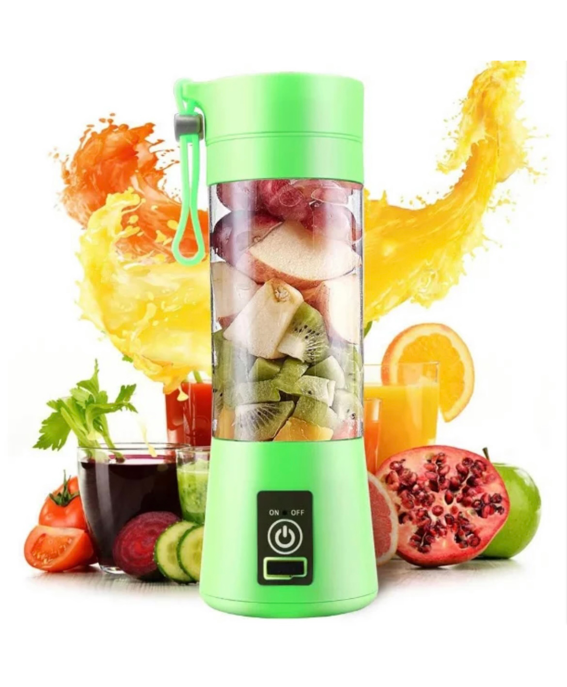 ARCADE TOYS Portable Blender Smoothie Juicer(380 ml) - Green-picture-40