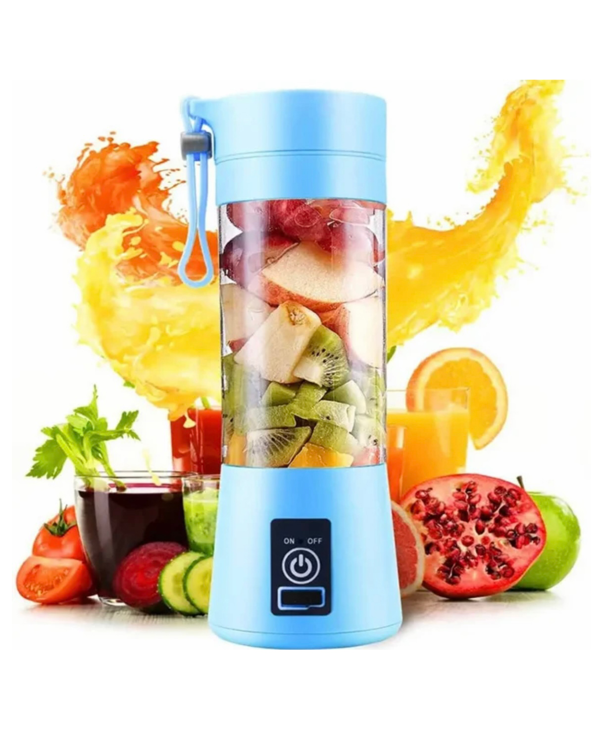 ARCADE TOYS Portable Blender Smoothie Juicer(380 ml) - Blue-image-14