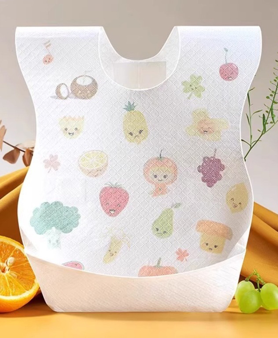 fab n funky Disposable Bib With Pineapple Print Pack of 20 - White-picture-17