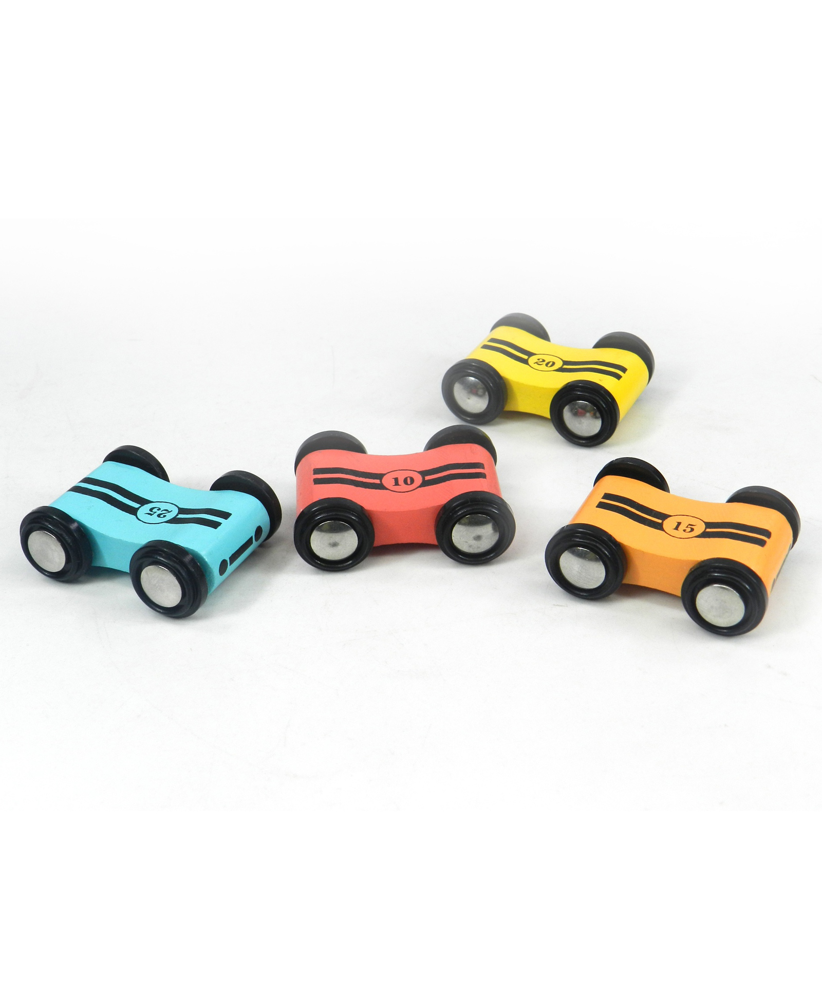 Playbox Speedy Wheels Toy Race Car Set- Wooden Racecars with 4 Hand Painted Colorful Cars, Moving Wheels for Racing- Fun Cars Set for Boys & Girls-image-1