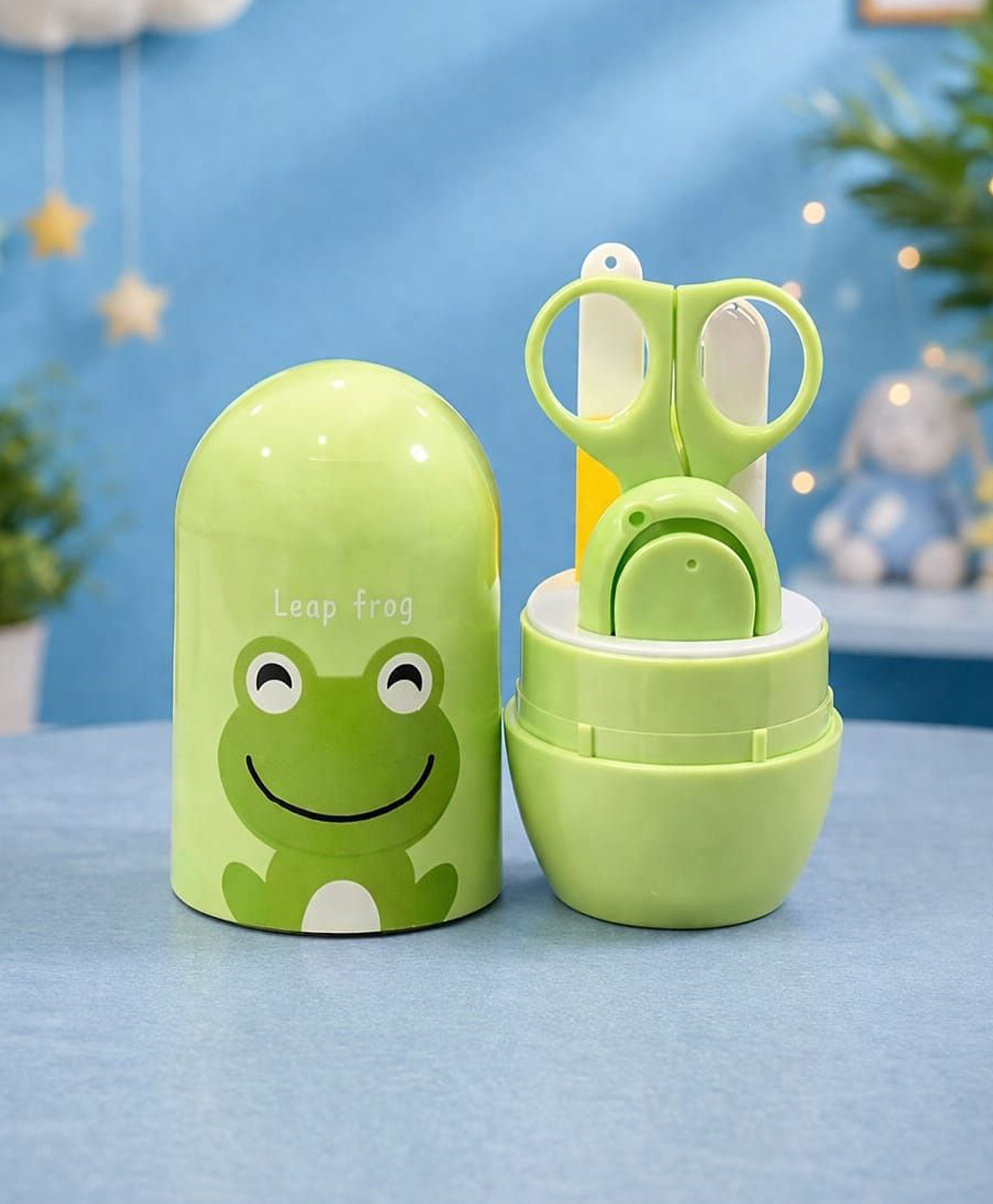 Kritiu 4 in 1 Baby Nail Clipper kit with Cute Case Nail Clipper Scissors Tweezers & Baby Nail File Set for Kids Grooming Kit - Frog Green-image-13