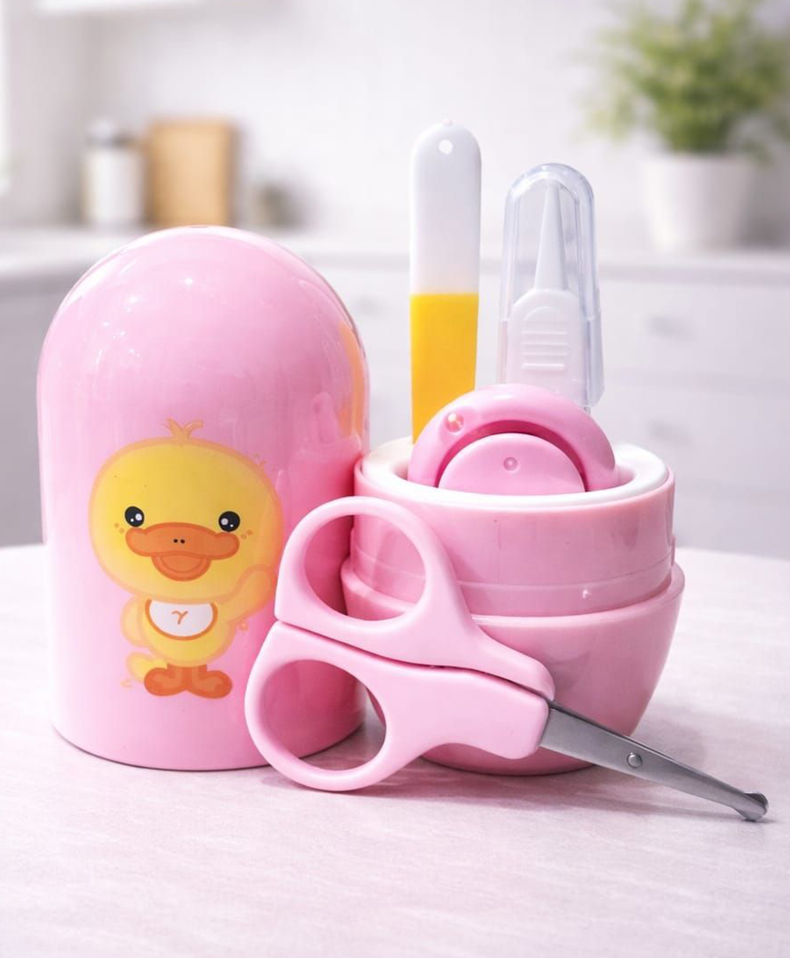 Kritiu 4 in 1 Baby Nail Clipper kit with Cute Case Nail Clipper Scissors Tweezers & Baby Nail File Set for Kids Grooming Kit - Dog pink-image-16