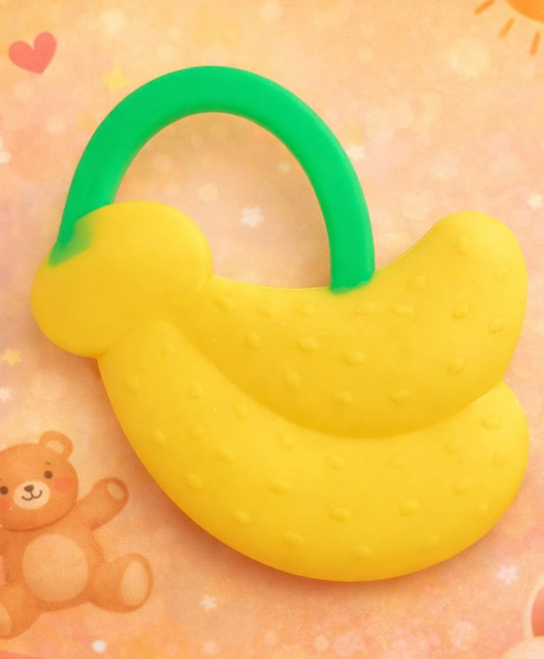 Kritiu Non Toxic Food Grade Silicone Strawberry Baby Teether - Yellow-image-40