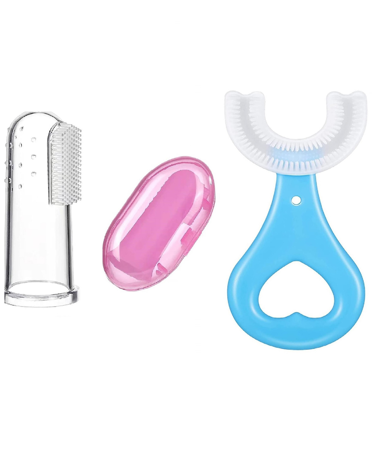 Kritiu Soft Silicone Finger Toothbrush with U Shape Soft Bristles Brush for Kids-picture-3
