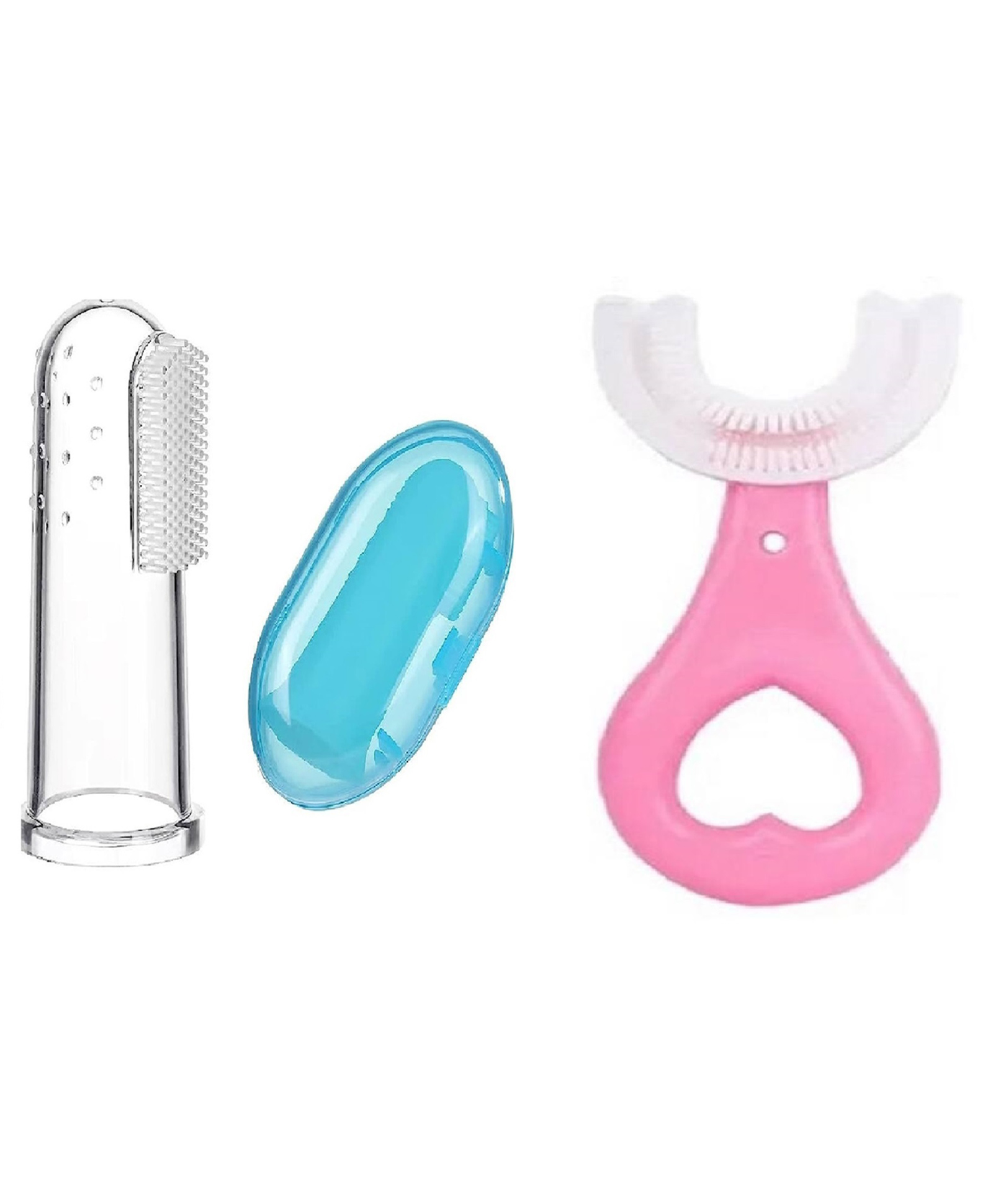 Kritiu Soft Silicone Finger Toothbrush with U Shape Soft Bristles Brush for Kids-picture-49