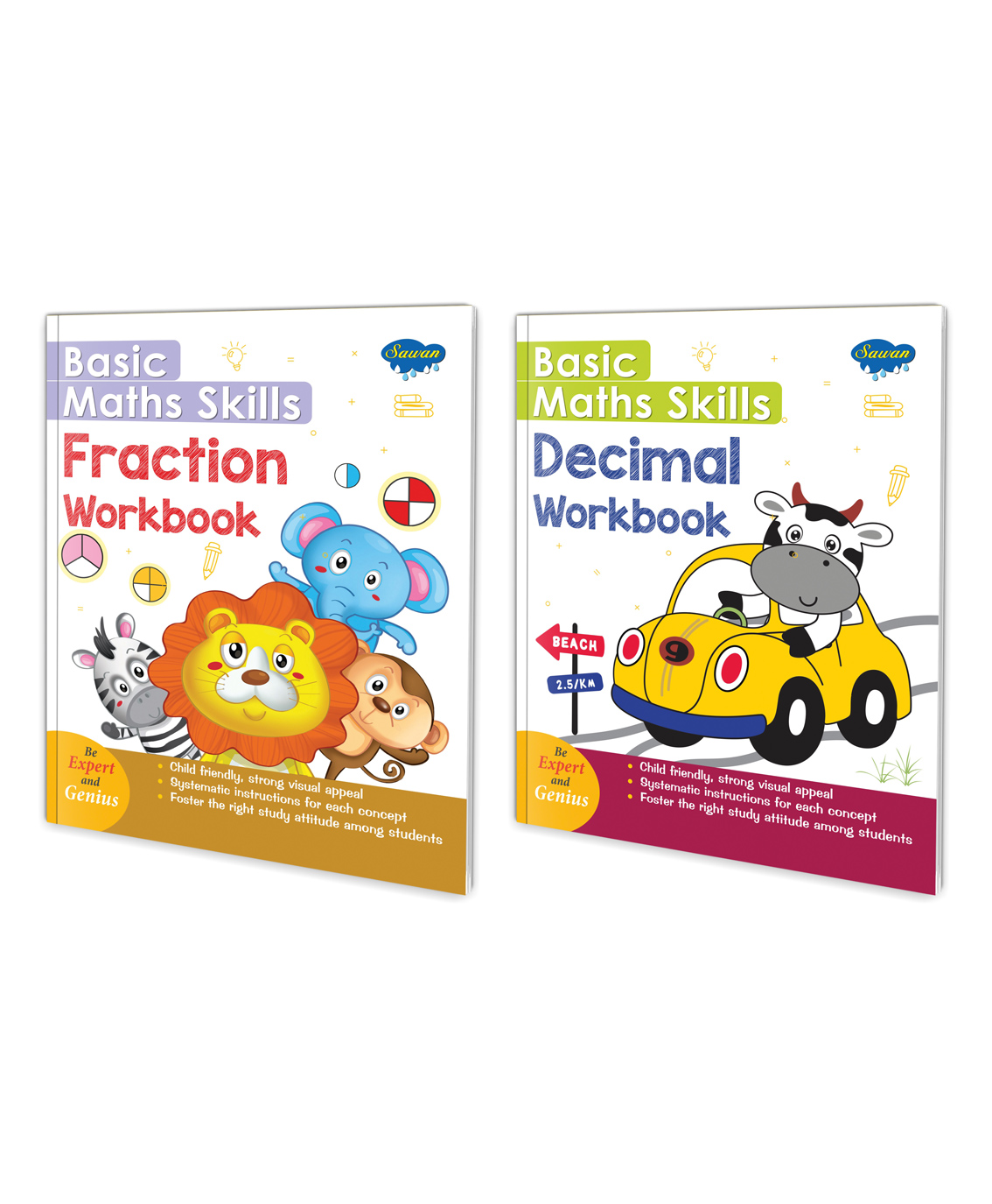 Basic Maths Skills Workbook | Set Of 2 Books | Fraction, Decimal | Math Safari: Decimals And Fractions Expedition - English-image-16