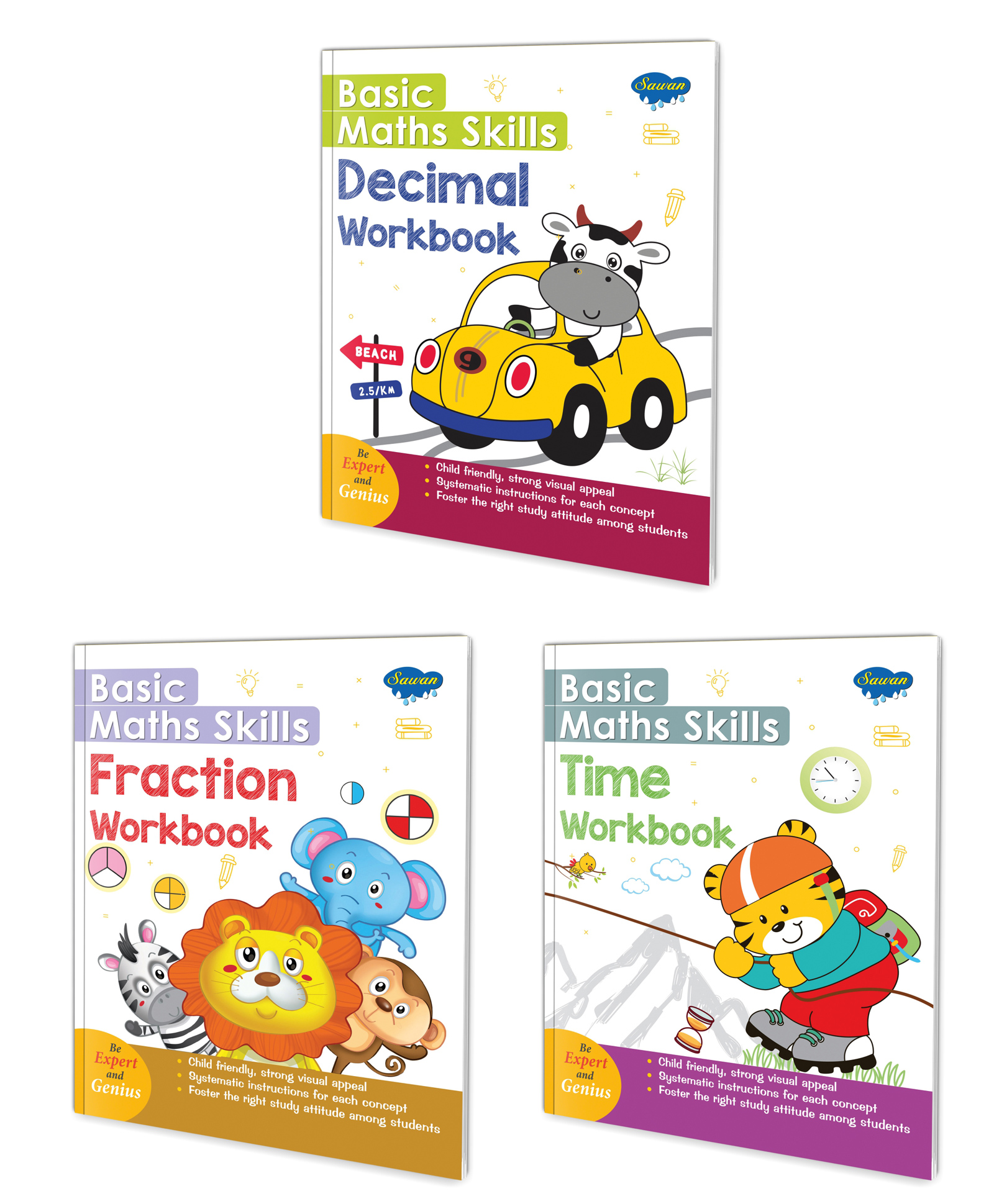 Basic Maths Skills Workbook | Set Of 3 Books | Fraction Decimal Time | Quantitative Quartet: Navigating Fractions Decimals and Time - English-image-12