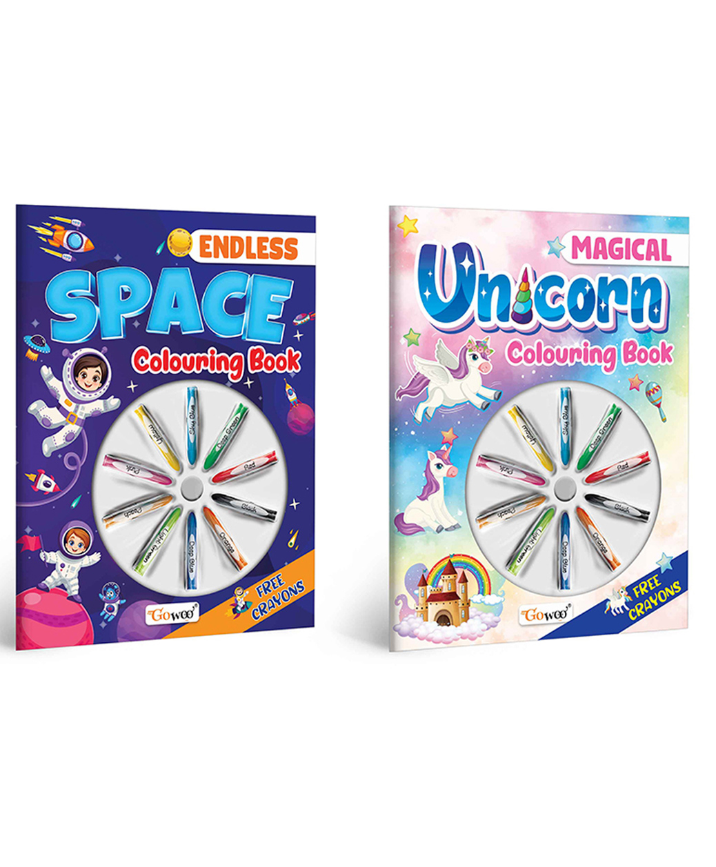 Magical Unicorn Colouring Book & Endless Space Colouring Book With Crayons |Combo of 2 | Unicorn and Space Coloring Delight-image-46