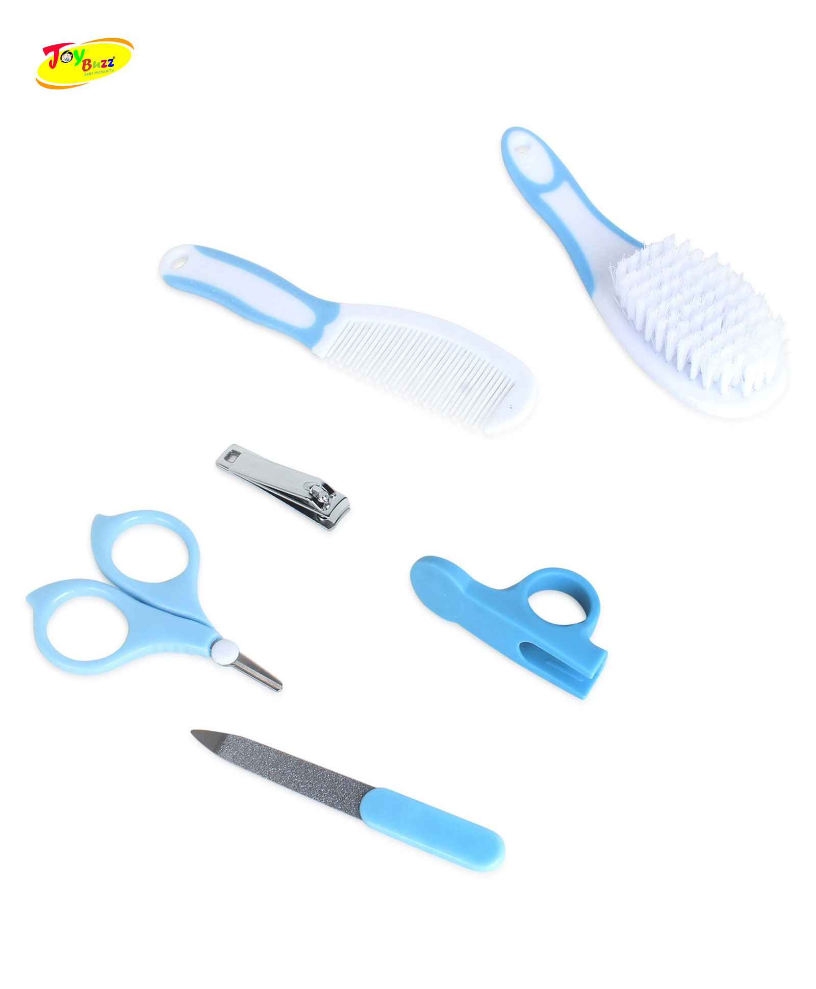 Joy Buzz Set of 6 Cute Plastic Portable Baby Care Kit Nursery Kids Healthcare and Grooming Set Manicure and Pedicure Accessories for New Born Babies Toddler Kids Pack of 6 - Blue-image-24