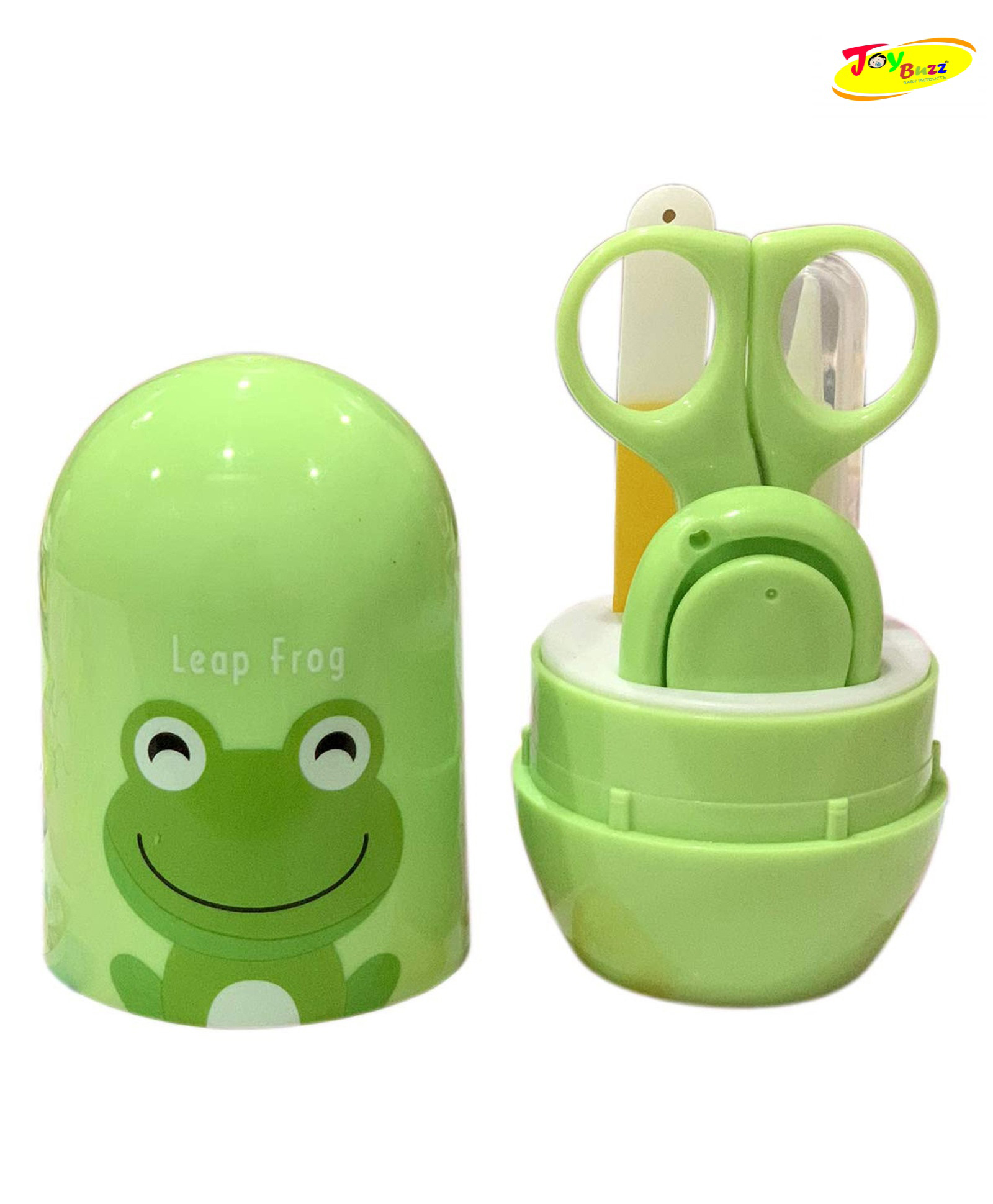 Joy Buzz 4 in 1 Baby Nail Clipper kit with Cute Case Nail Clipper Scissors Tweezers & Baby Nail File Set for Kids - Green frog-picture-49