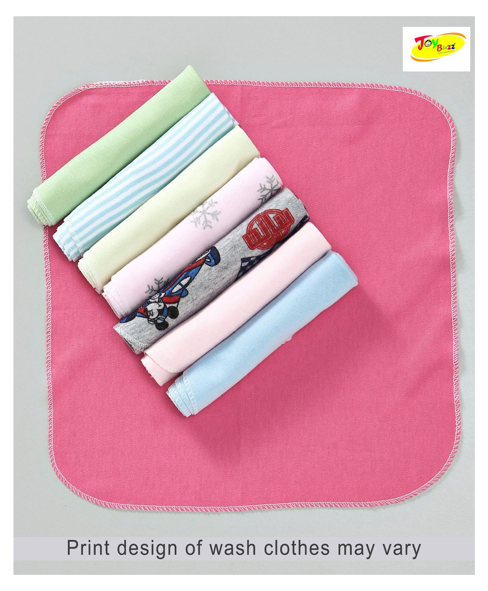 Joy Buzz 100% Cotton Wash Cloth Pack of 8 - Multicolor-picture-21