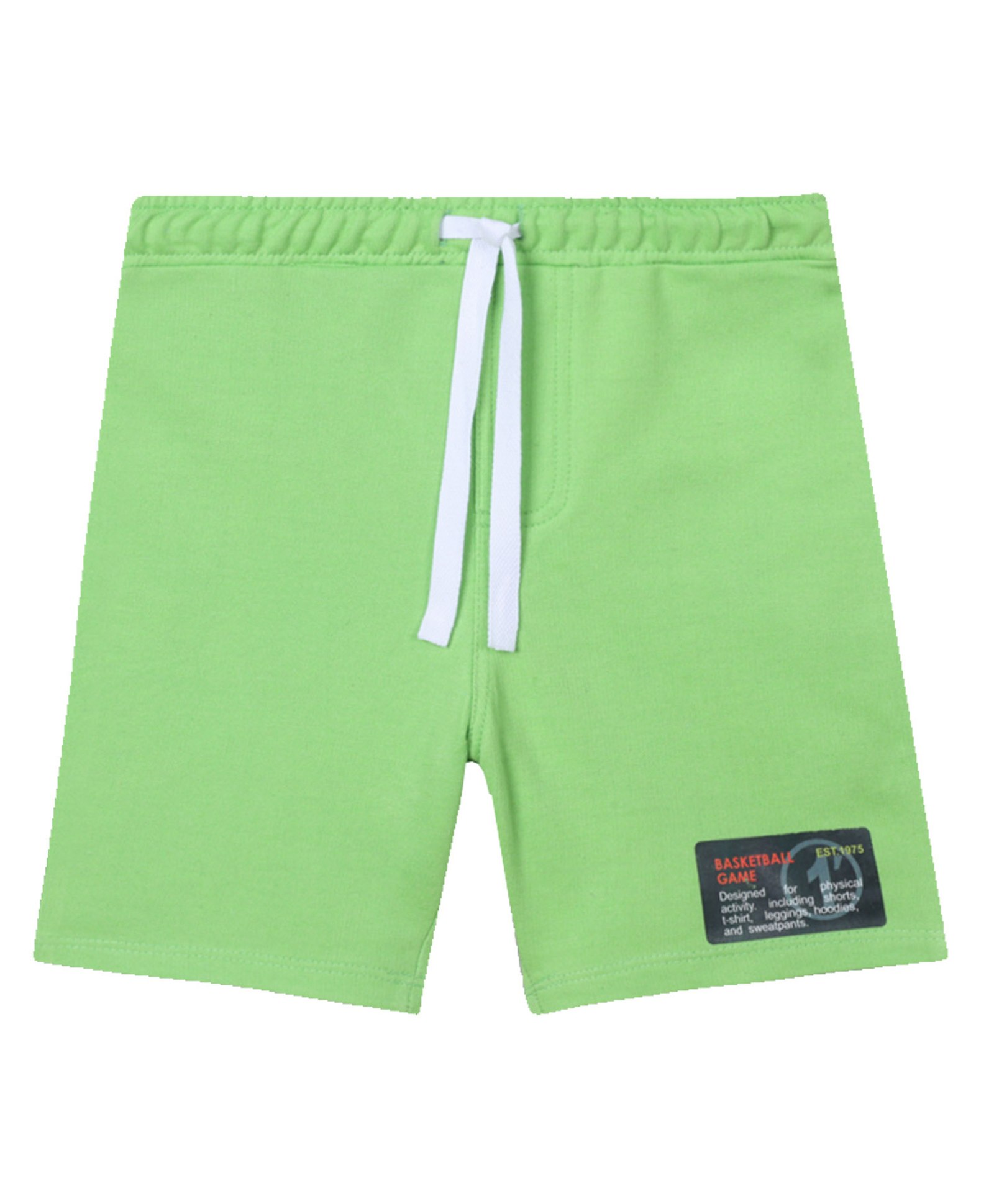 Anthrilo Cotton Terry  Basketball Game Text Printed Shorts - Green-picture-35
