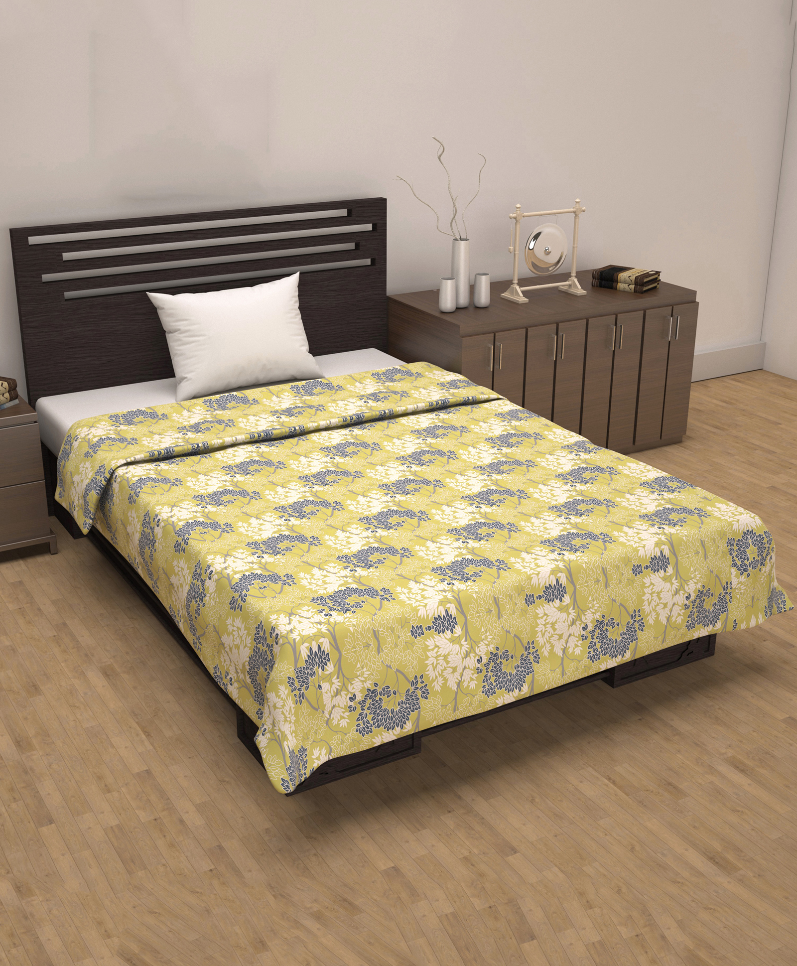 Divine Casa 120 GSM 100 % Cotton Floral Single Bed Blanket Lightweight AC Dohar for Living Room (Grapes Green, 210 cm x 140 cm)-image-15