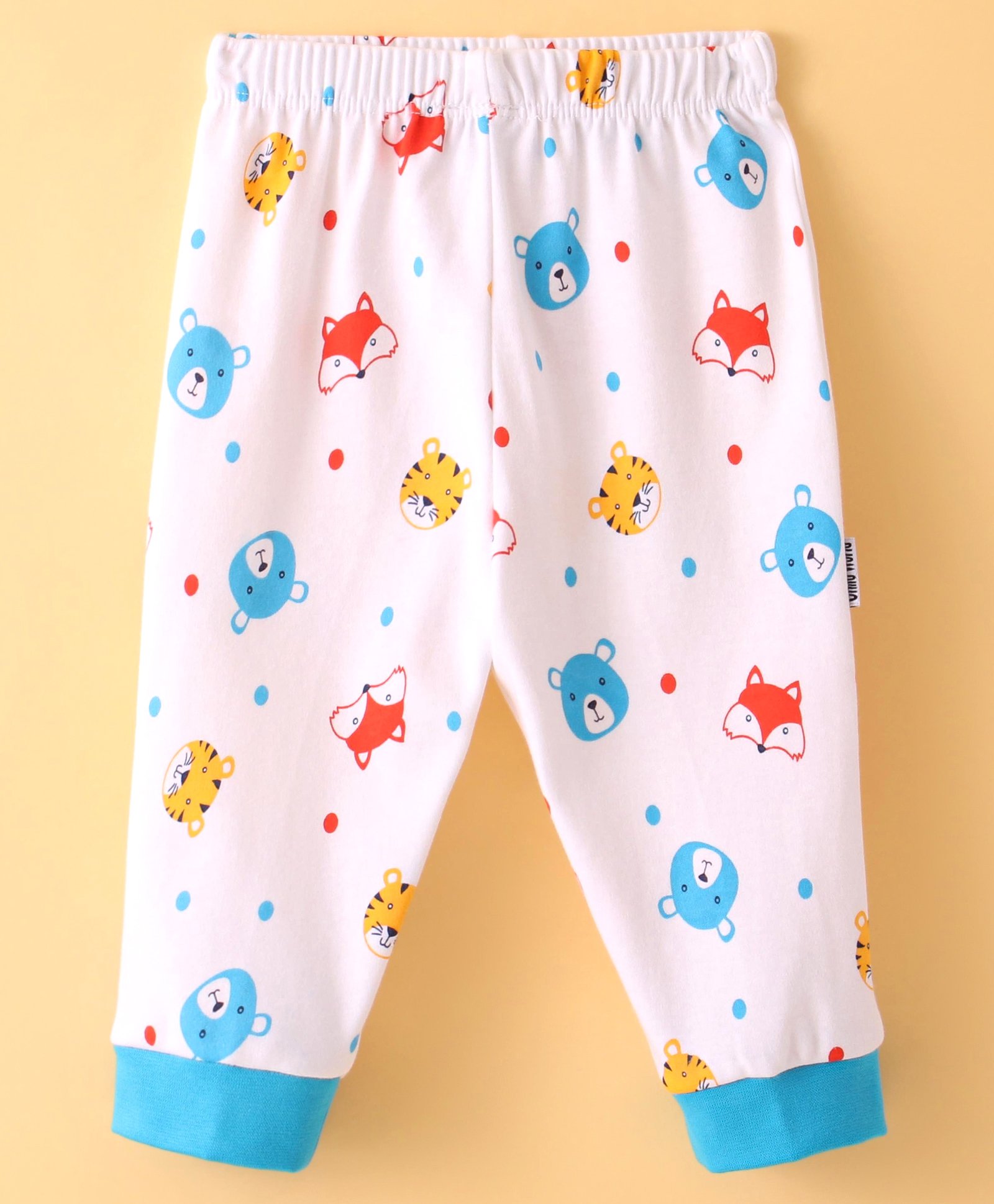 Child World Interlock Knit Full Length Lounge Pant Animal Print -  White & Blue-picture-20