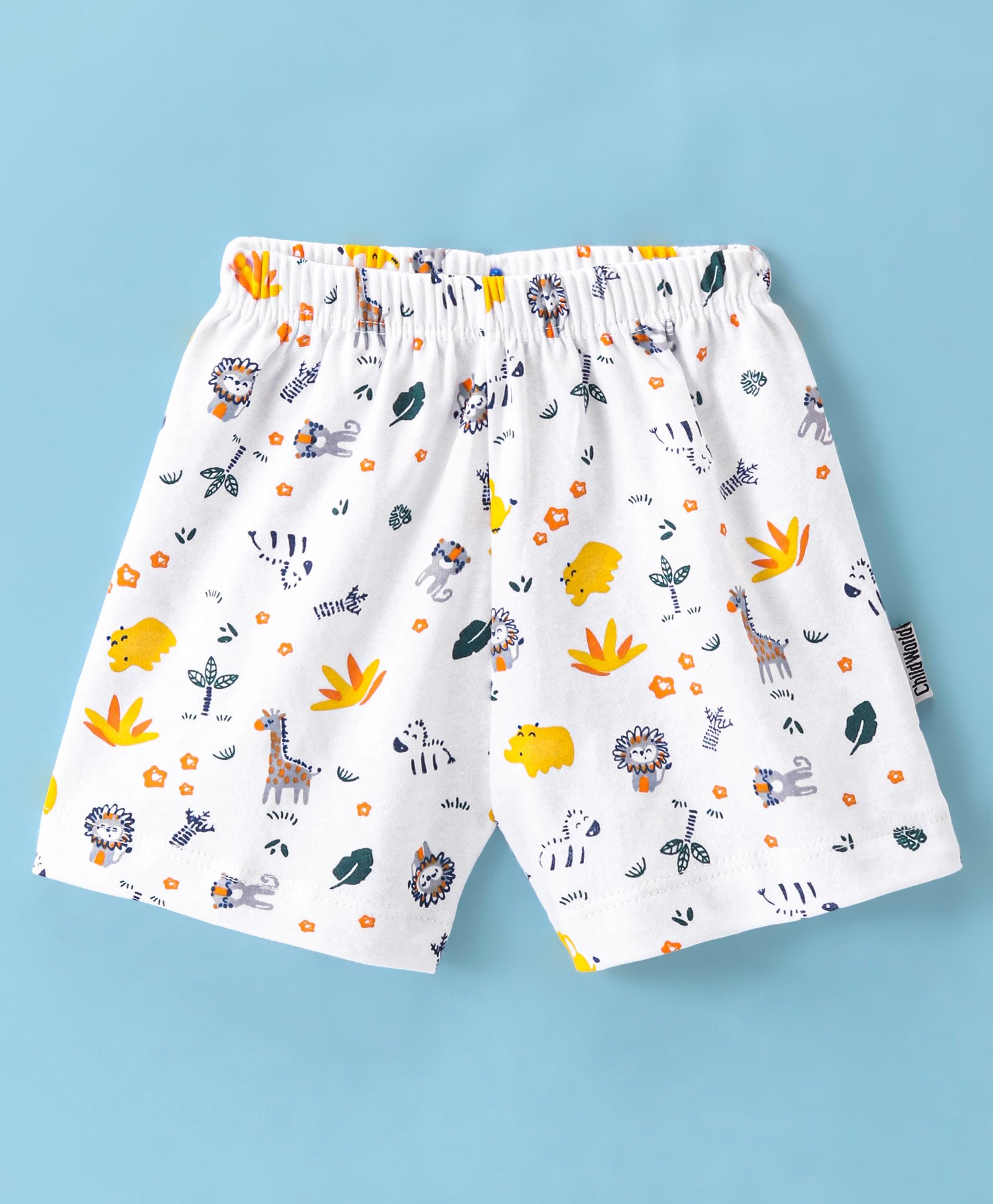 Child World Cotton Interlock Shorts Animal Print - White-picture-18