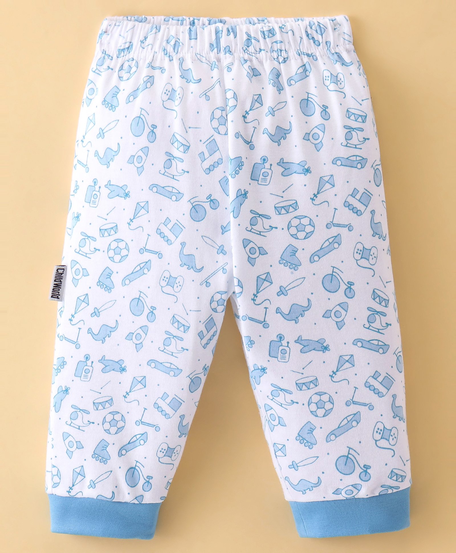 Child World Interlock Full Length Lounge Pant Kites Print - Blue & White-picture-16