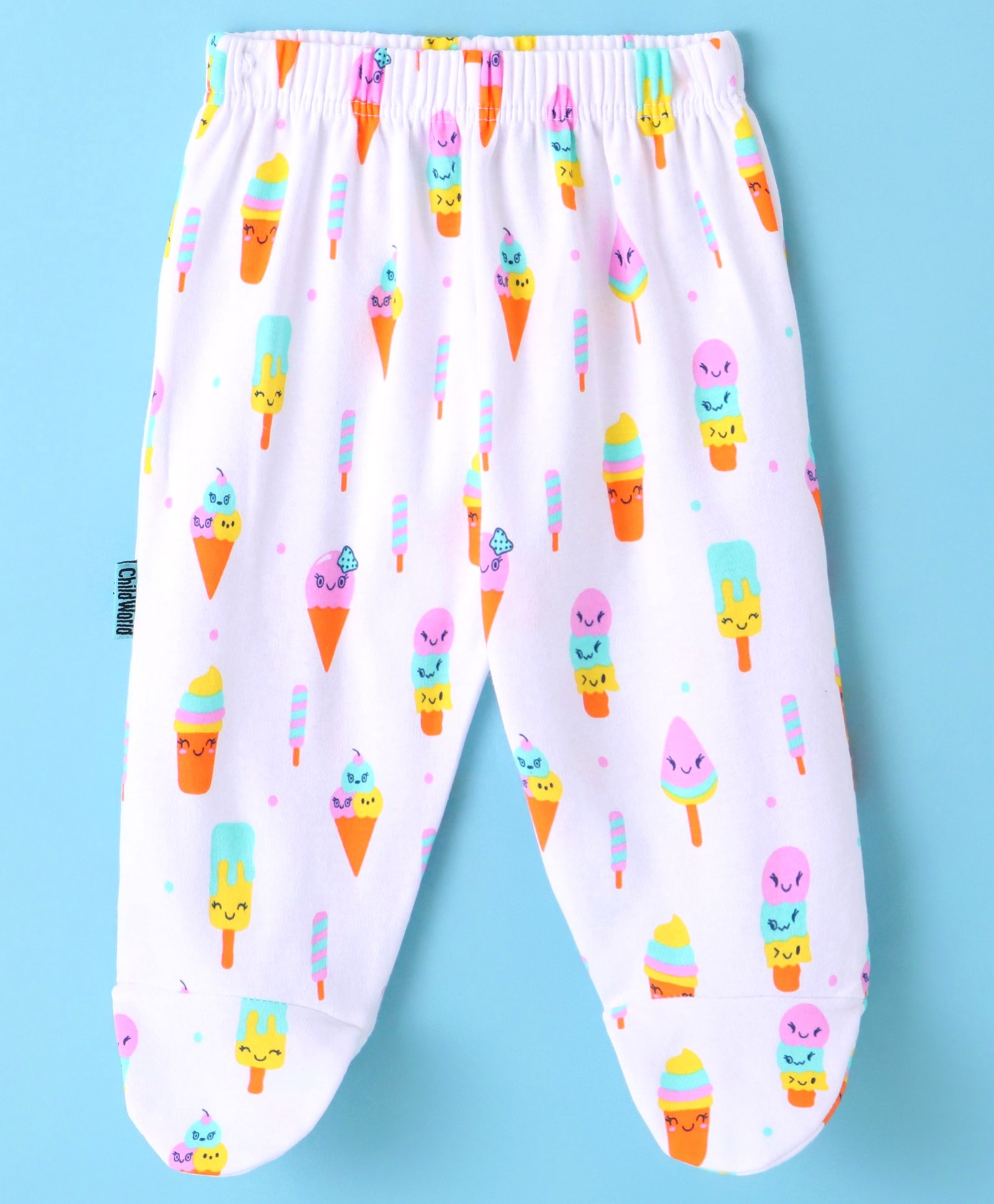Child World Interlock Bootie Legging With Ice Cream Print - White-picture-32