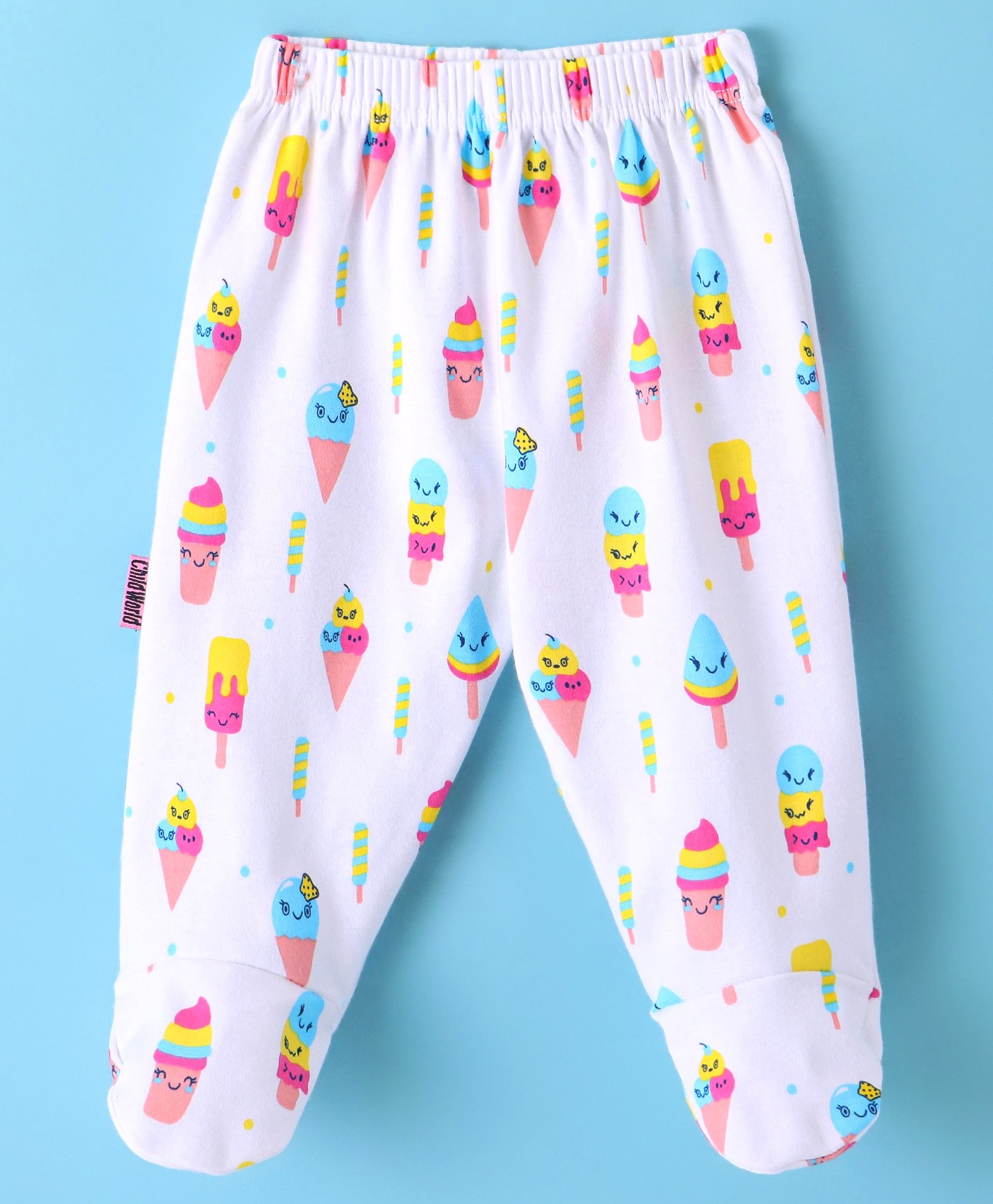 Child World Interlock Bootie Legging With Ice Cream Print - White-picture-33