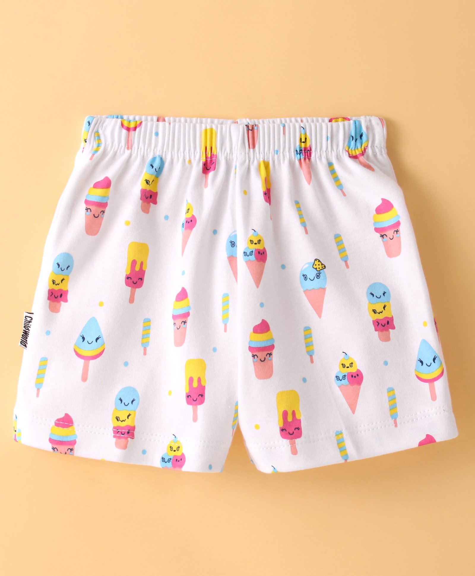 Child World Interlock  Knit  Shorts  with Ice Cream Print - Pink-picture-24
