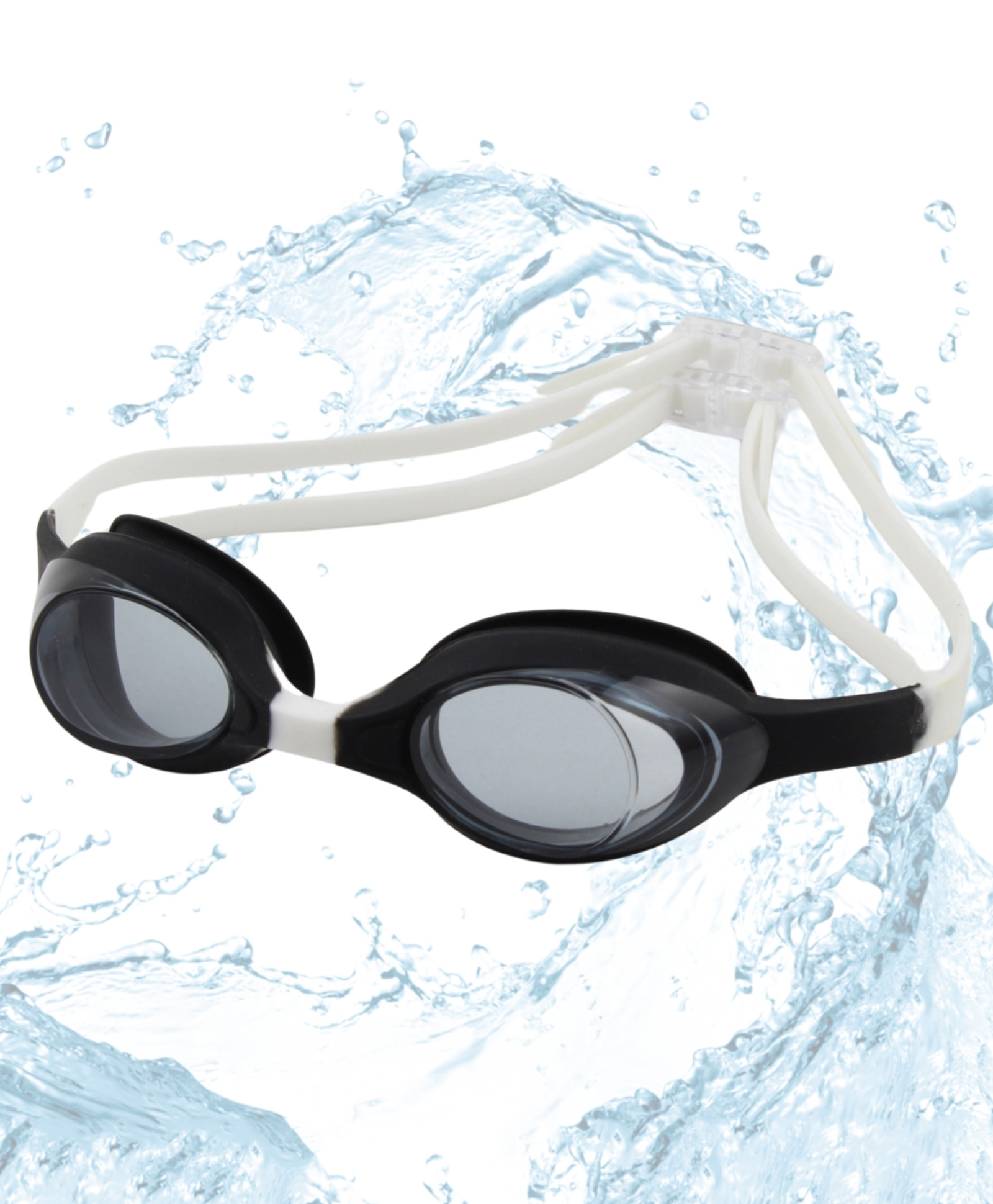KARBD Swimming Goggles with Anti Fog UV Protection Glasses - Junior Size, Black & White-image-25