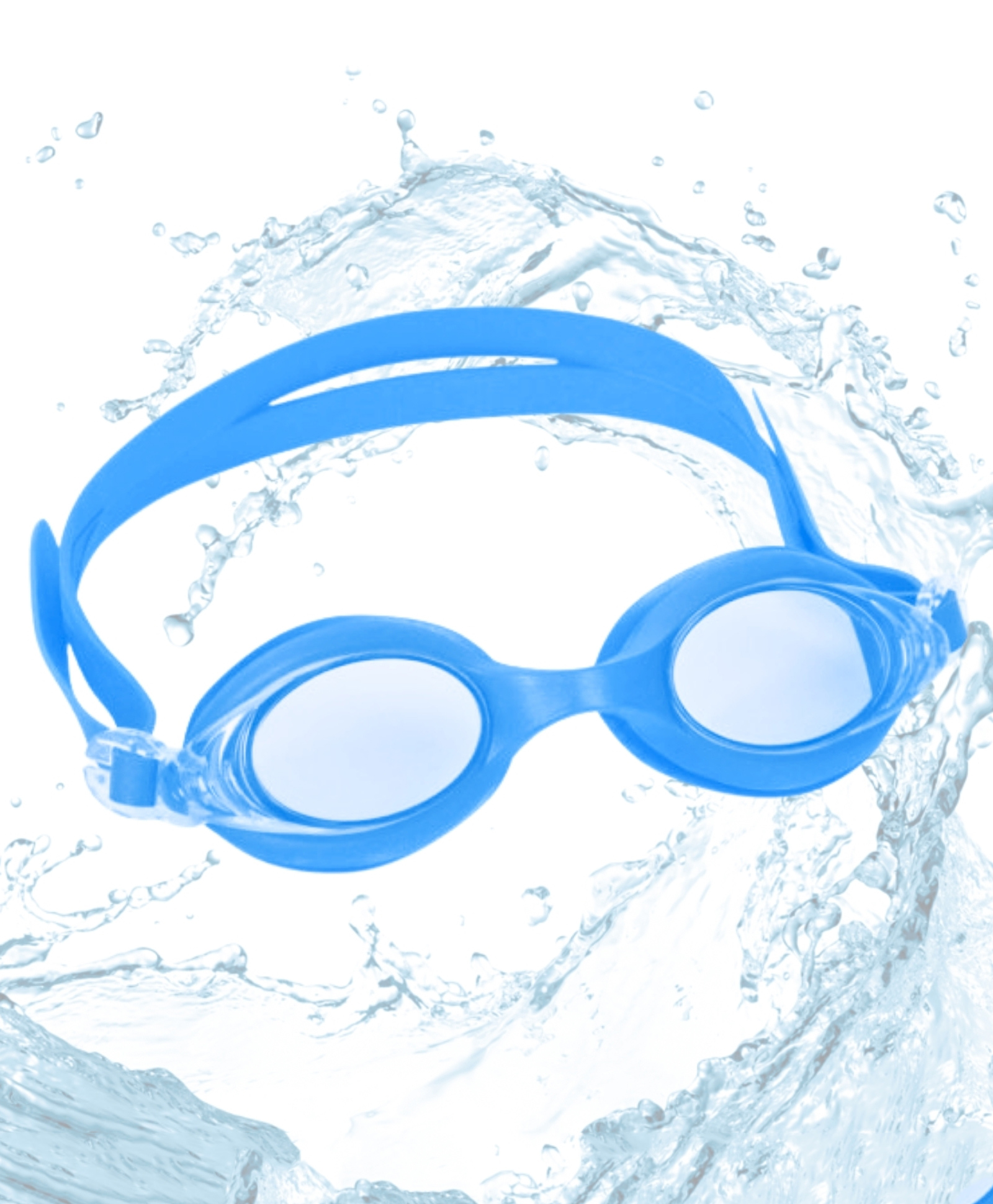 KARBD Swimming Goggles Kids Size with Anti Fog UV Protection Glasses - Kiddos, Light Blue Solid-image-3