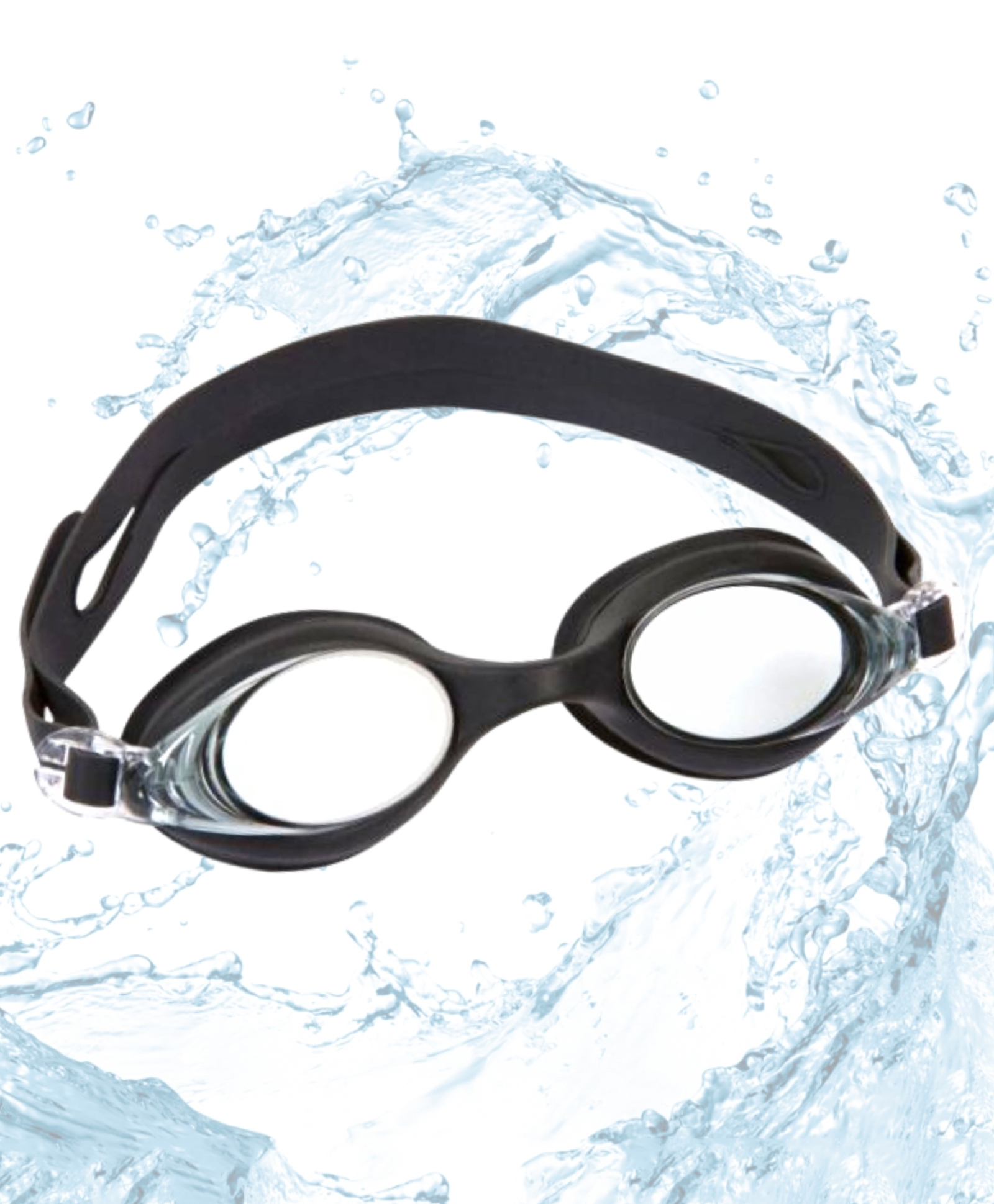KARBD Swimming Goggles Kids Size with Anti Fog UV Protection Glasses - Kiddos, Black Solid-image-19