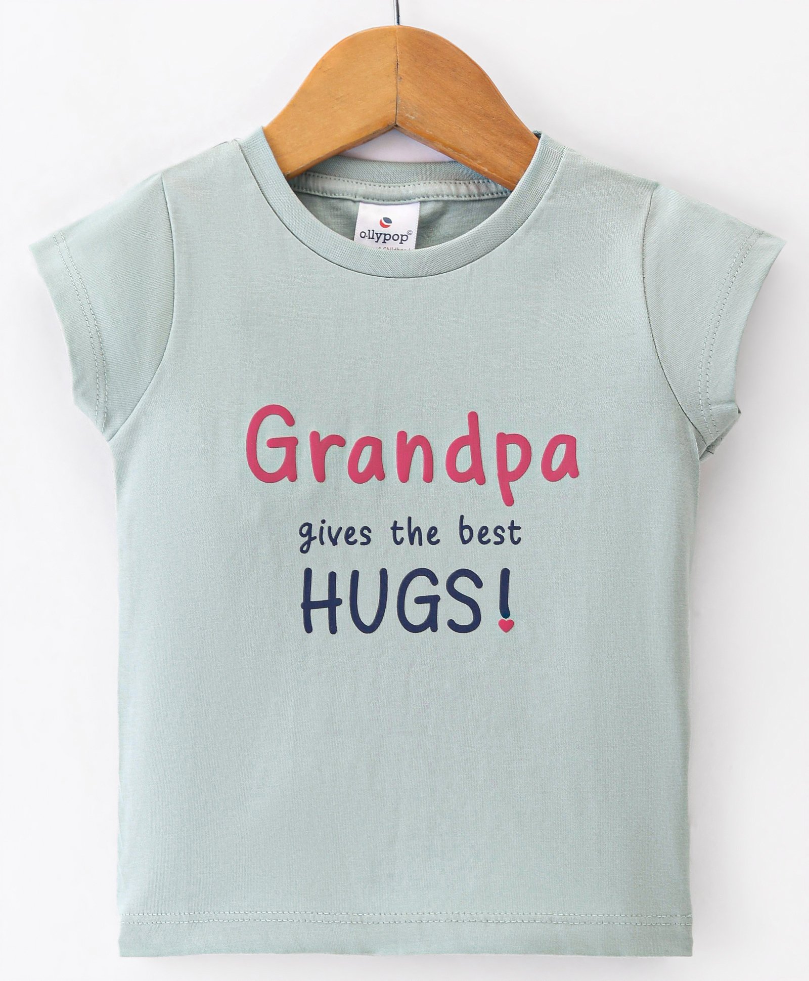 Ollypop Cotton Knit   Half Sleeves T-Shirt with Text Print - Grey-image-17